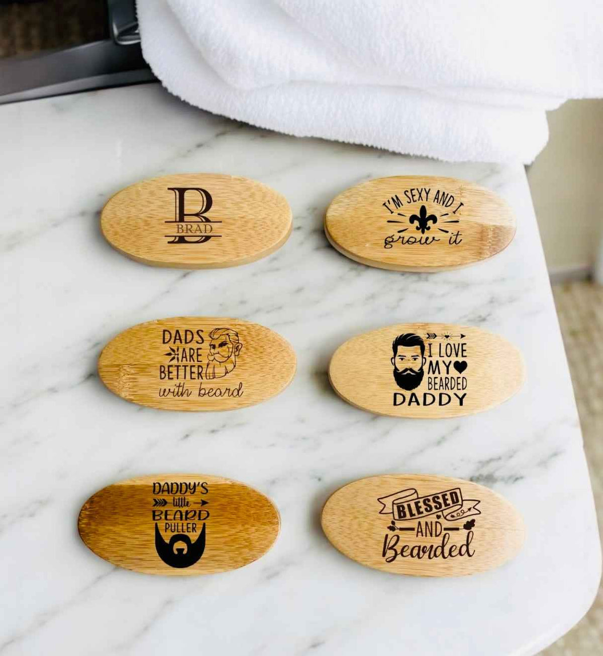 Beard Brush and comb Personalised and Engraved Set