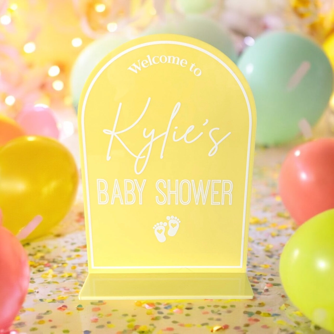 Baby Shower Welcome Table Sign Acrylic Personalised