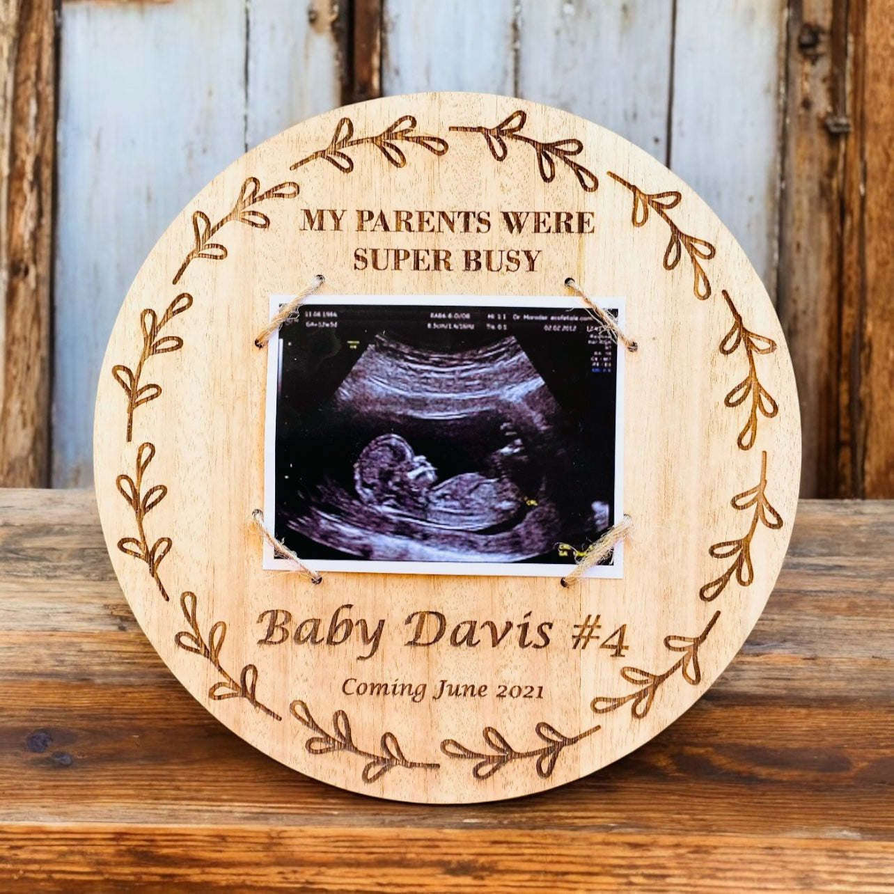 Baby Ultrasound Announcement Keepsake Plaque (My Parents were super busy)