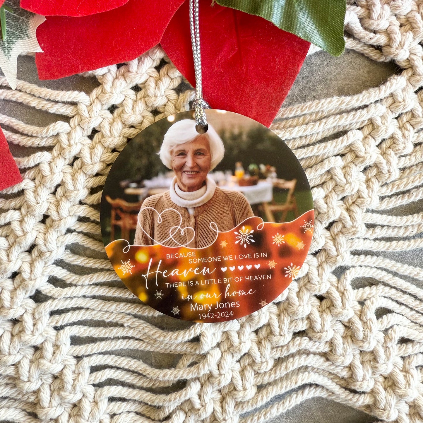 acrylic ornament, ceramic ornament, customised ornament, custom loss ornament, custom memorial gift, custom photo, funeral ornaments, memorial day, memorial day gift, memorial ornament, personalised, Remembrance ornament