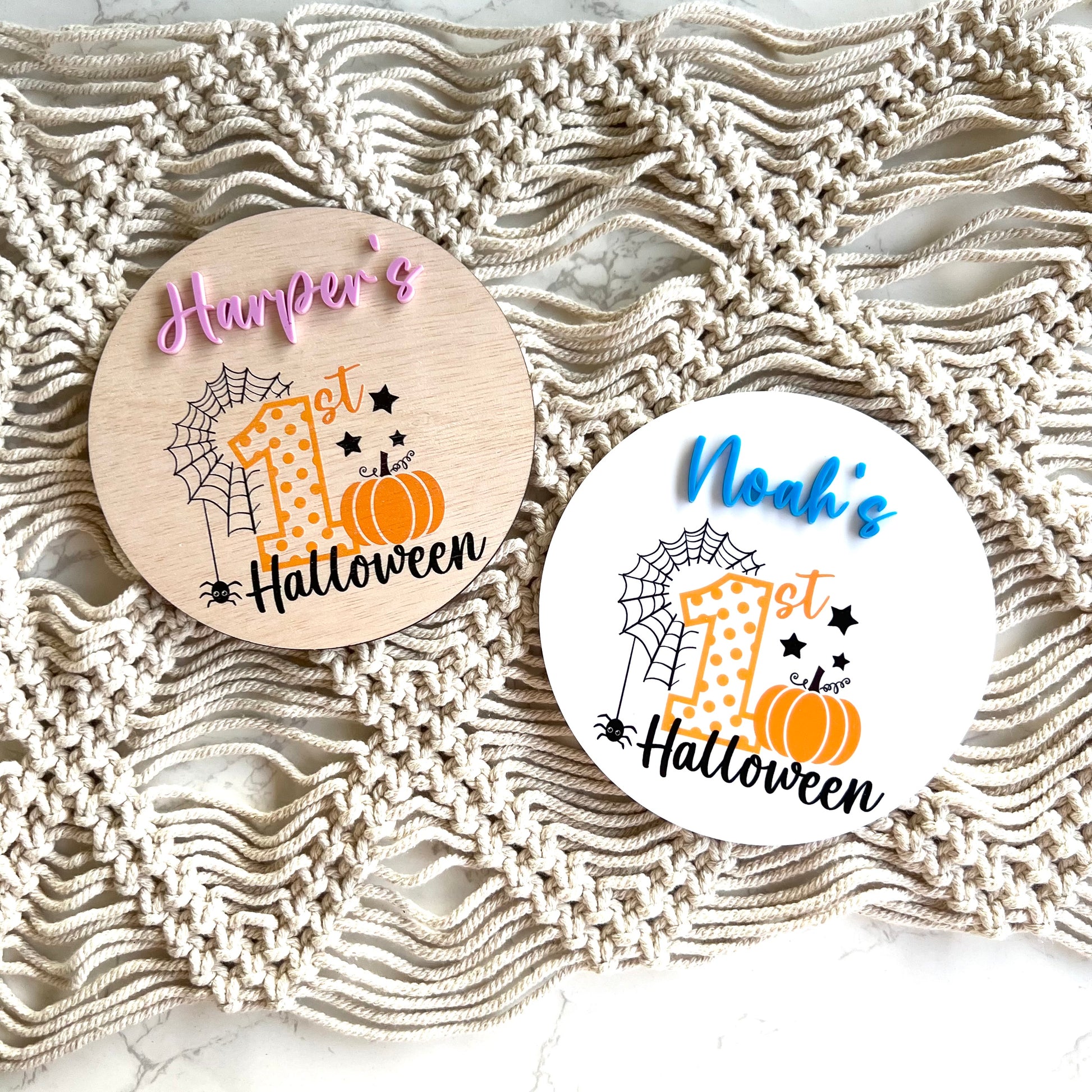 My First Halloween 3D Baby's Personalised plaque sign