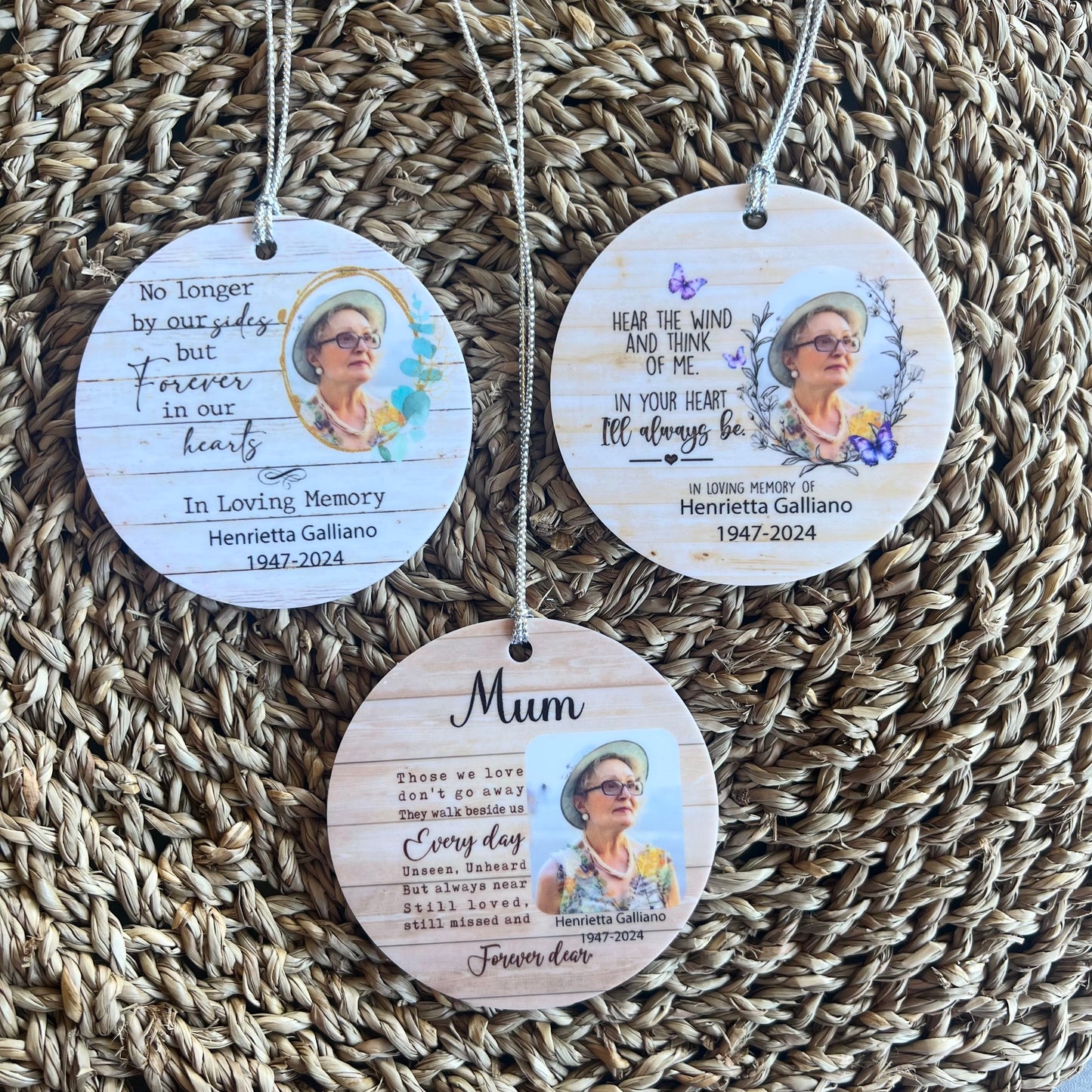 acrylic ornament, ceramic ornament, customised ornament, custom loss ornament, custom memorial gift, custom photo, funeral ornaments, memorial day, memorial day gift, memorial ornament, personalised, Remembrance ornament, Christmas ornament