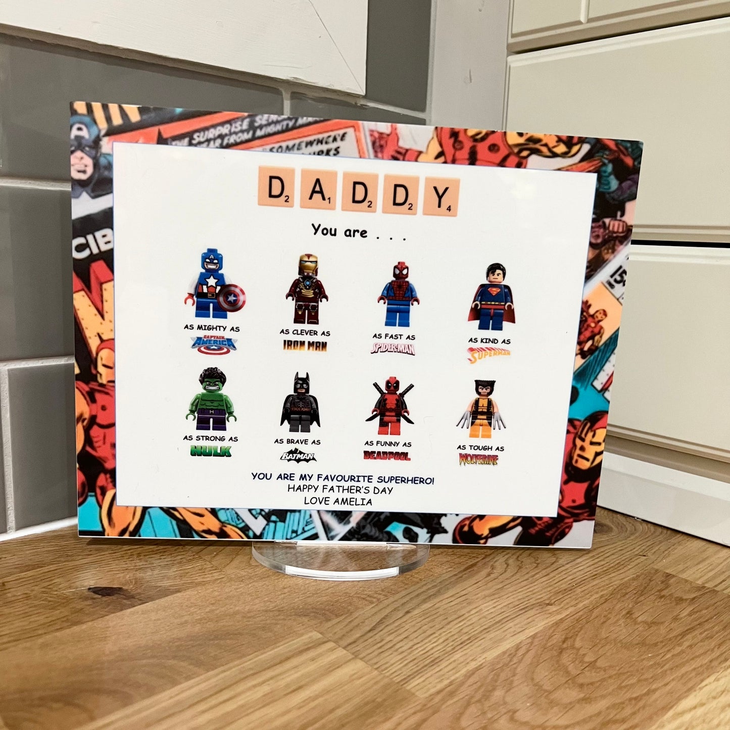 Superhero Dad Father's Day Plaque | Personalised | Gifts for Dad