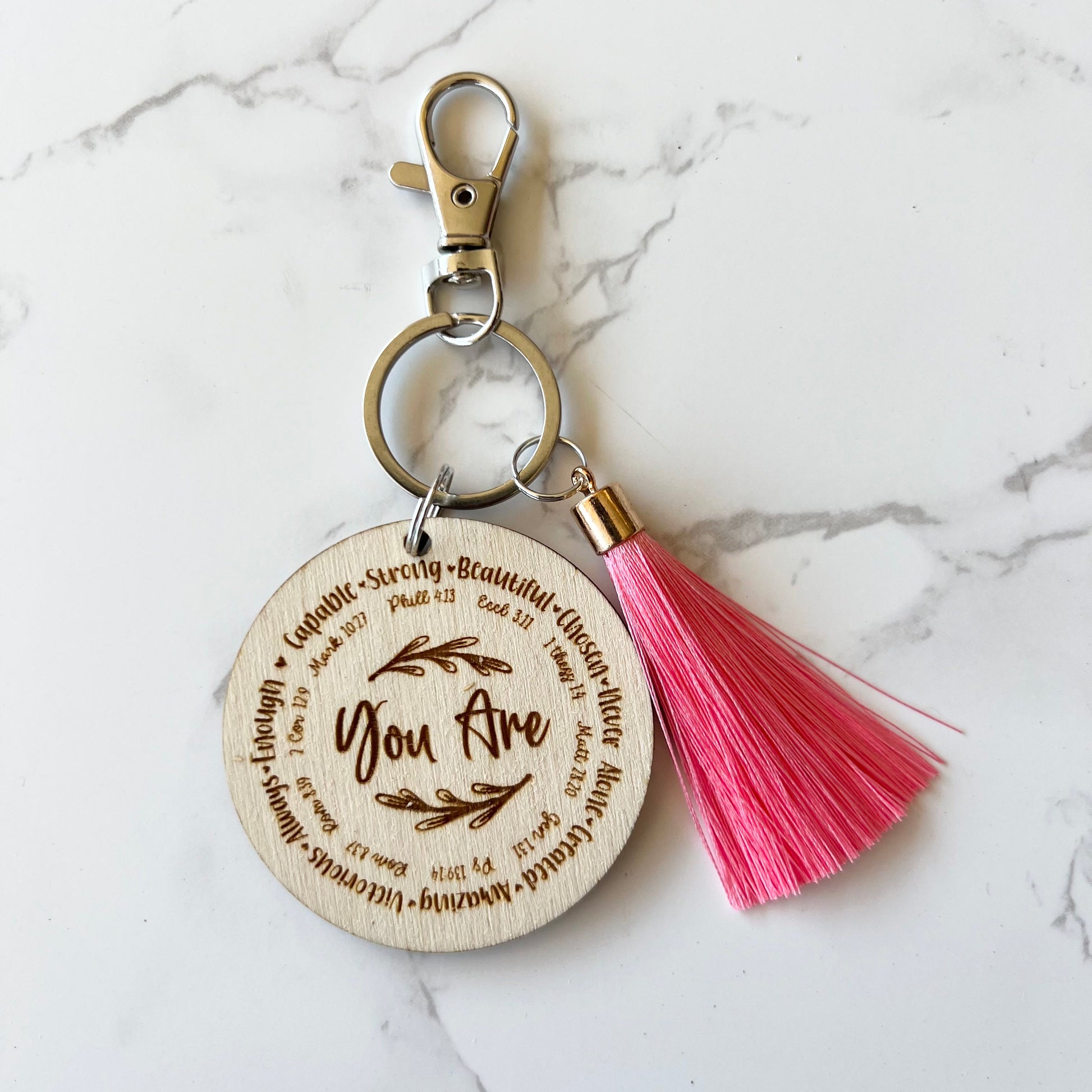 Inspirational Gifts,Inspirational Gift,Bible Verse Gift,Custom Keychain,Thank You Gift,Christian Keychain,Christian Gifts,Religious Keychain,Christian Gift,Gift for Daughter,You Are Enough,You Are Loved,Self Love Keychain