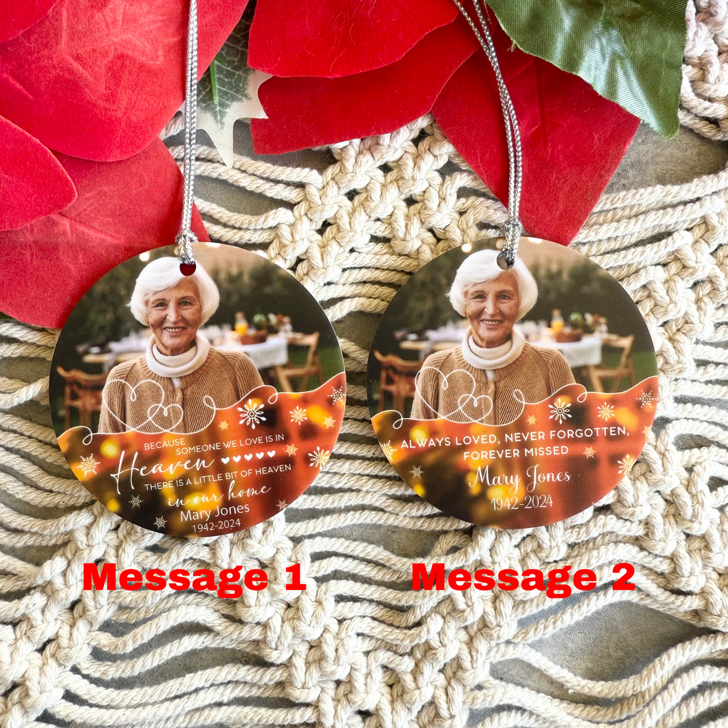 Memorial Personalised Photo Ornament | Remembrance Custom Ornament