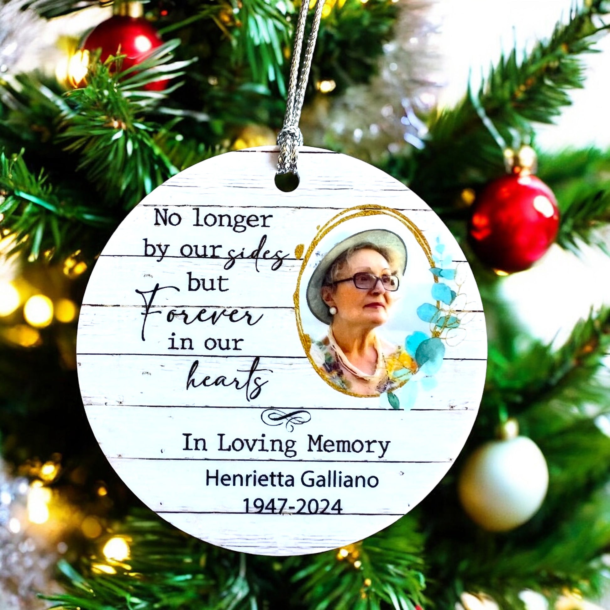 acrylic ornament, ceramic ornament, customised ornament, custom loss ornament, custom memorial gift, custom photo, funeral ornaments, memorial day, memorial day gift, memorial ornament, personalised, Remembrance ornament, Christmas ornament