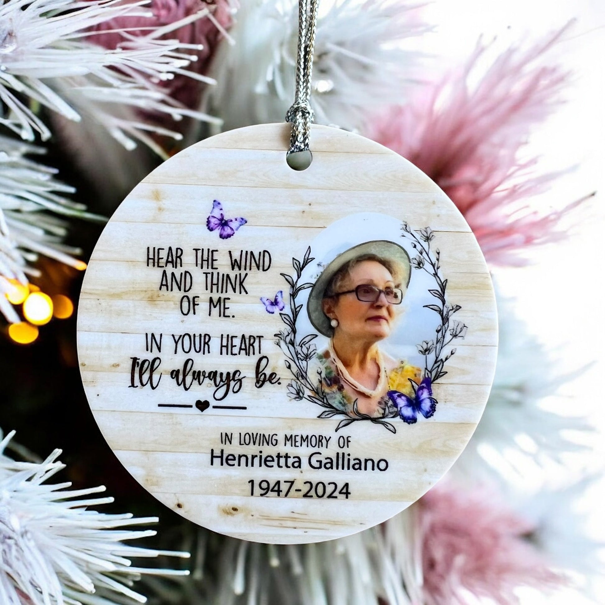 acrylic ornament, ceramic ornament, customised ornament, custom loss ornament, custom memorial gift, custom photo, funeral ornaments, memorial day, memorial day gift, memorial ornament, personalised, Remembrance ornament, Christmas ornament