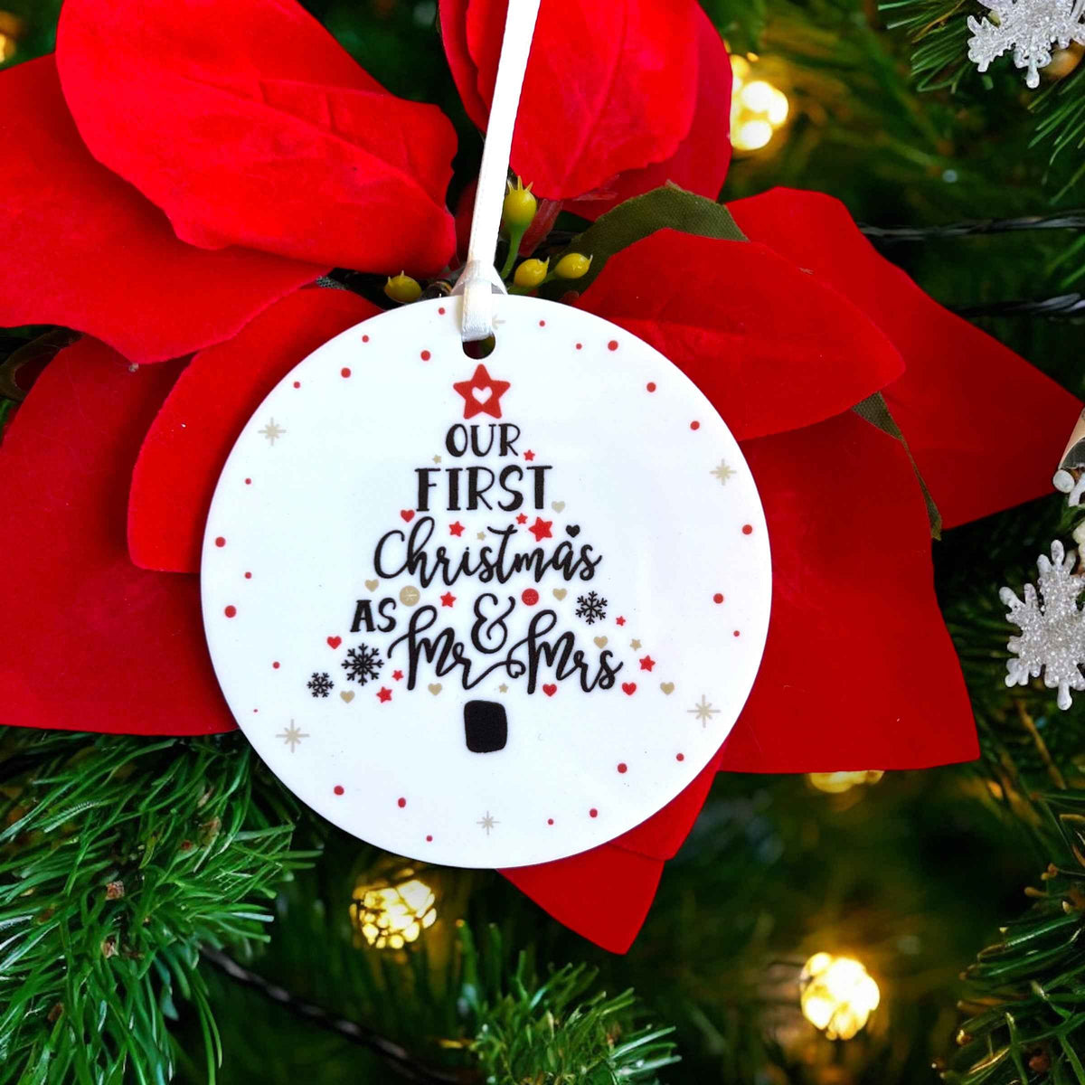 Our First Christmas as Mr & Mrs acrylic ornament