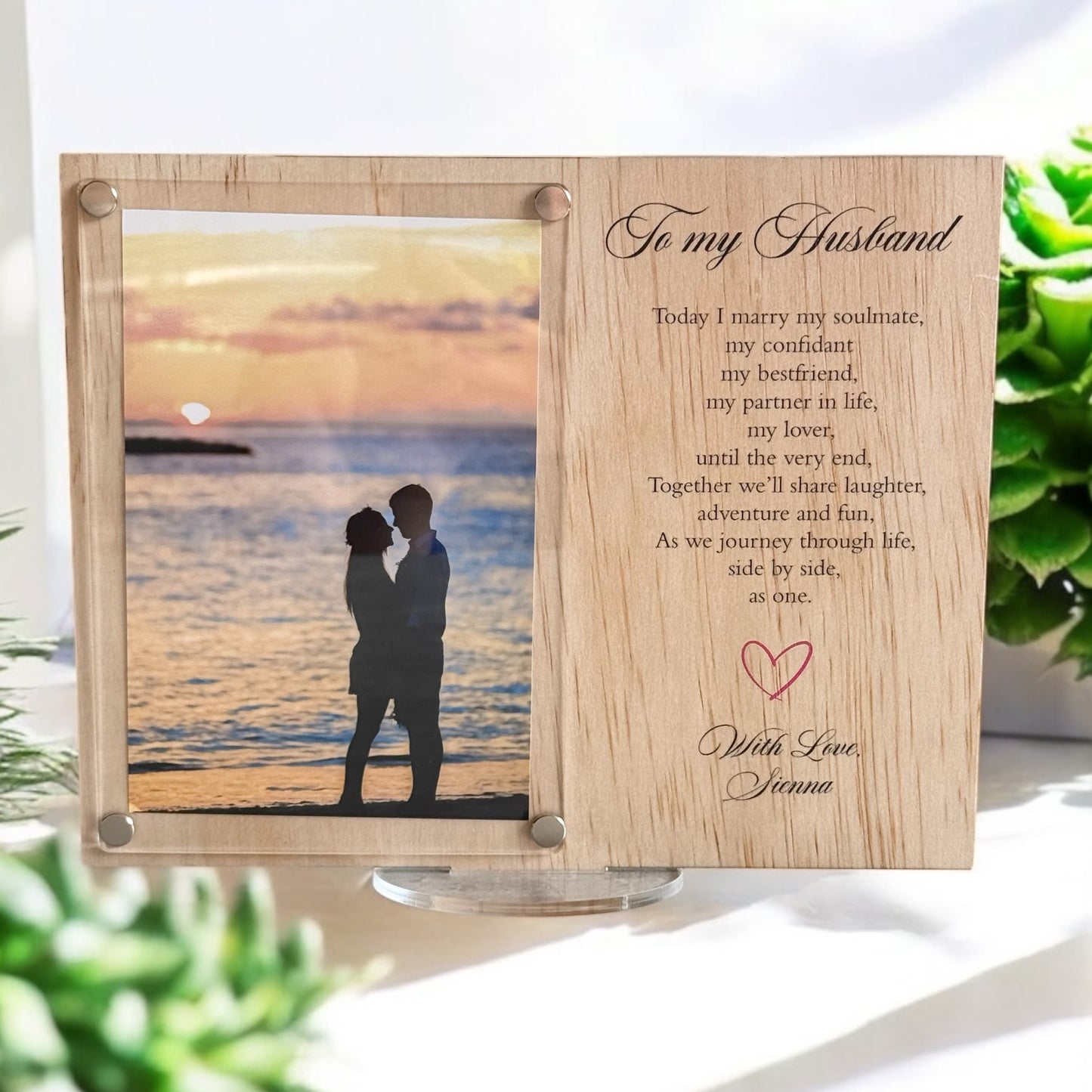 To my husband
gift for husband
Wedding day
Anniversary gift
Wedding gift
wood frame
personalised