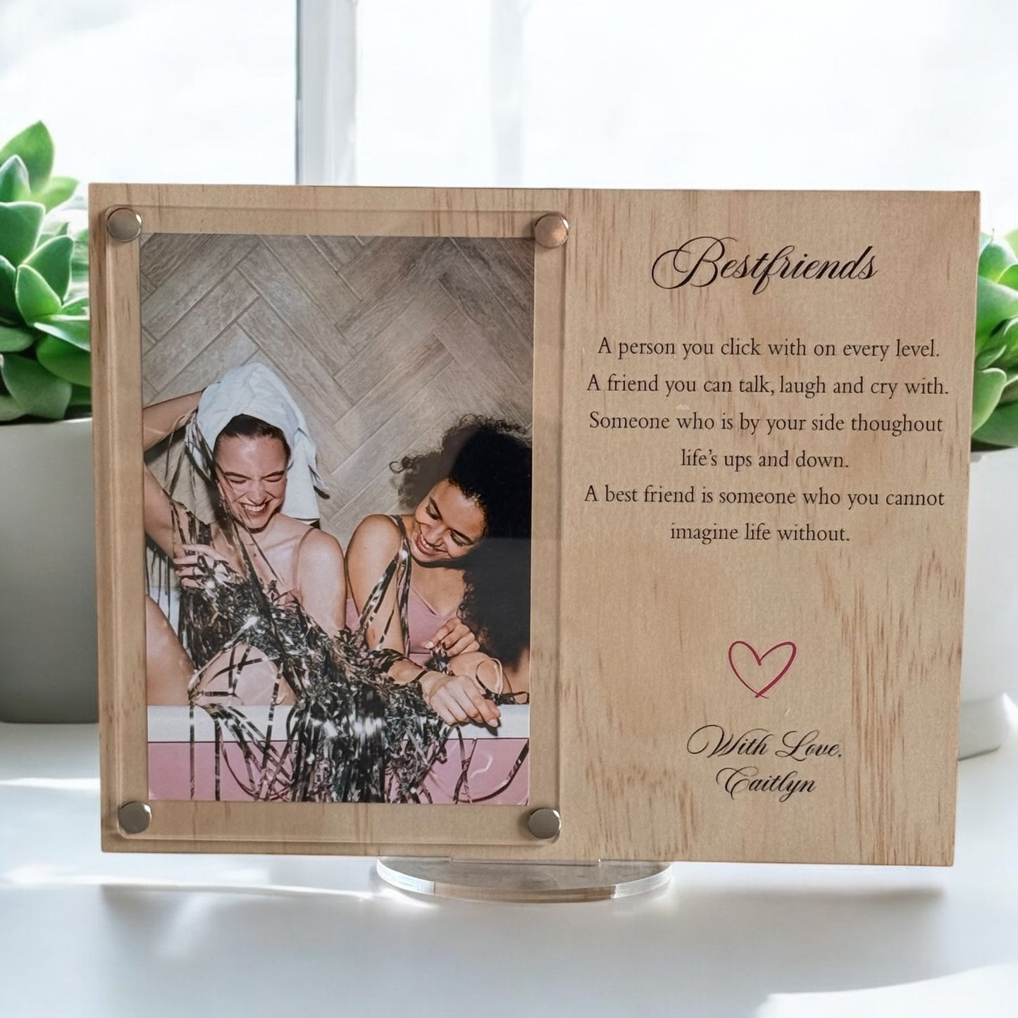 Personalised Gift for best friend Acrylic plaque frame | Birthday gift for Friend