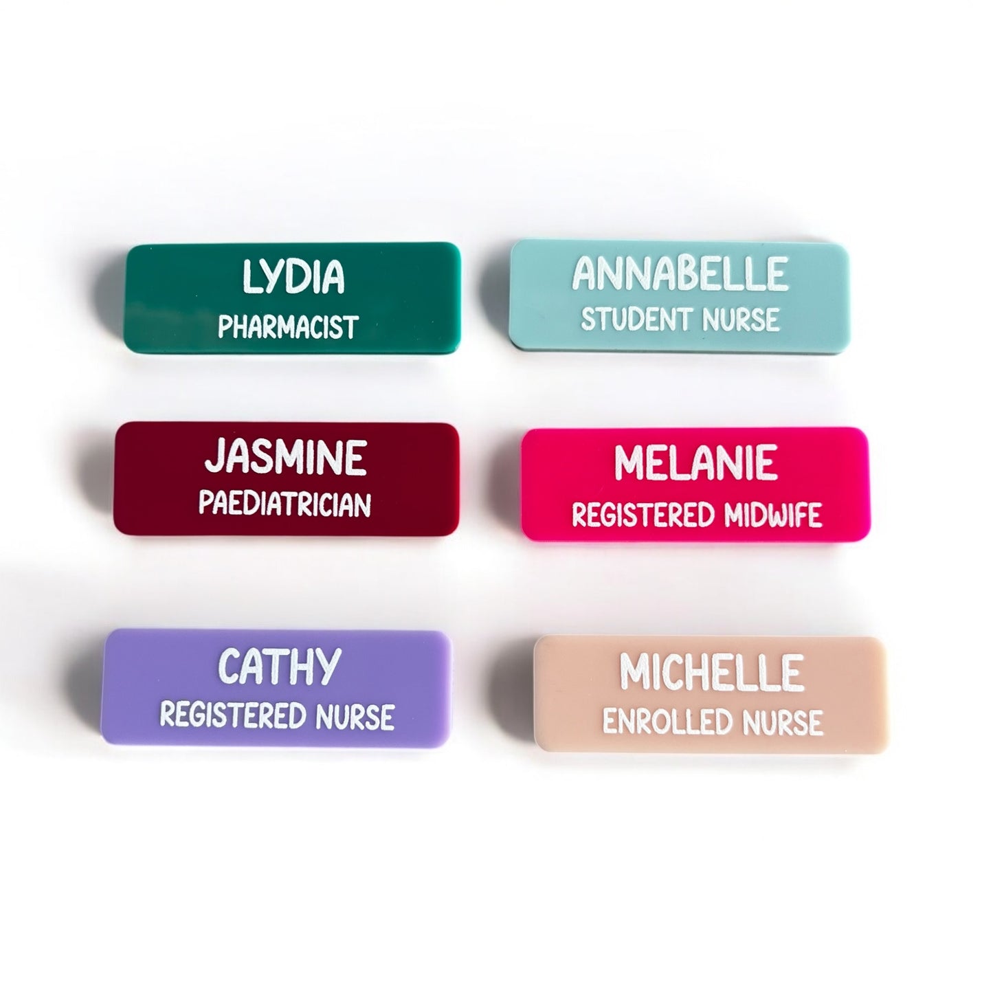 workplace name badge, midwife name badge, customised badge, educator badge, dentist badges, doctor badge, teacher badge, name tags, nurse badge, personalised badge