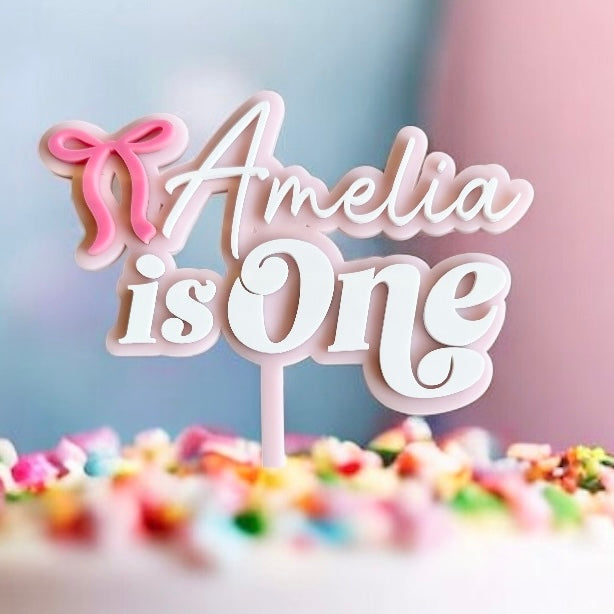 1st Birthday
Cake topper
Acrylic
First Birthday
Bow Topper