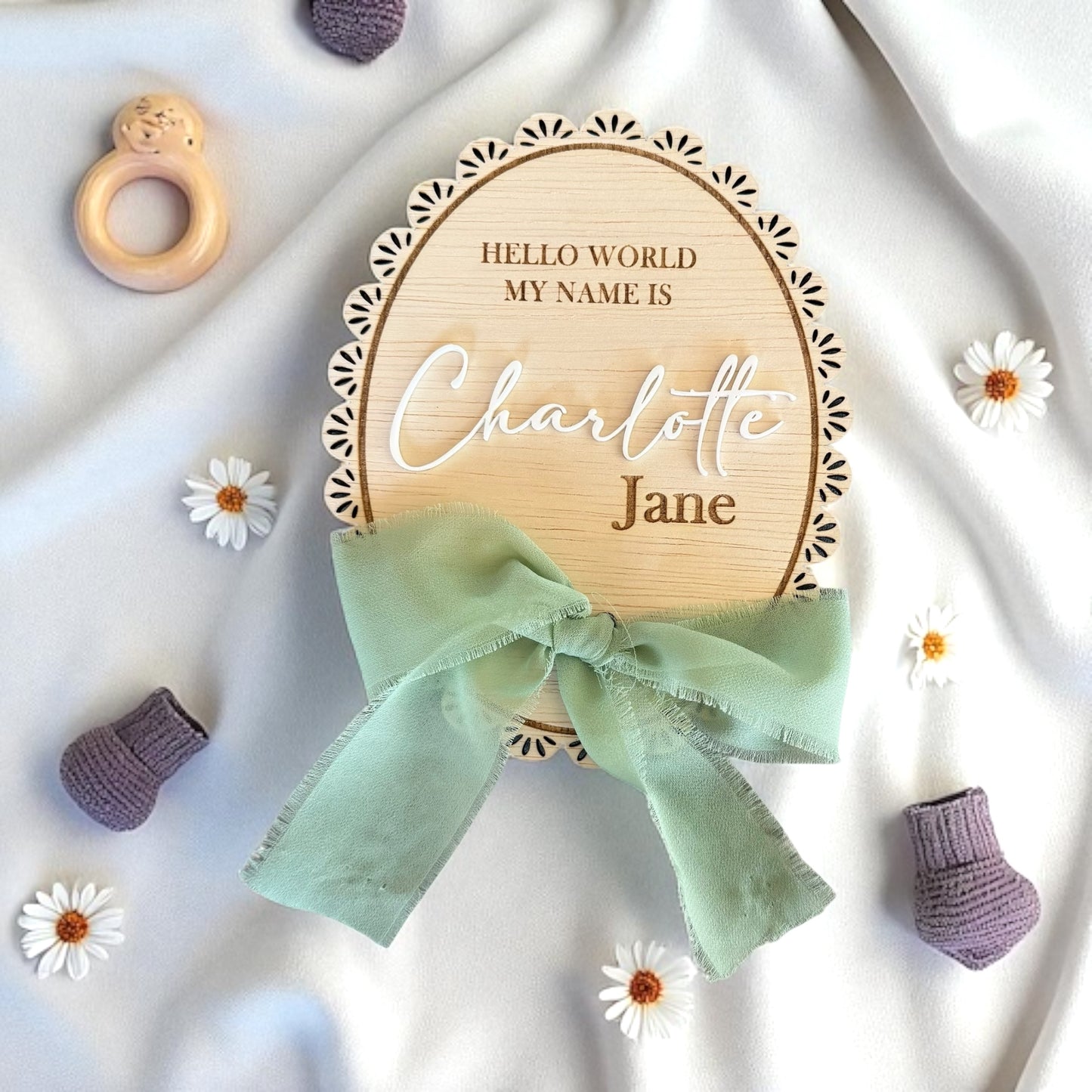 birth statistic, hospital arrival, newborn keepsake, newborn announcement, ribbon lace girl, baby name sign, coquette bow party, gender reveal, month milestone, baby shower gift, kid photo prop, nursery decor, wooden month marker