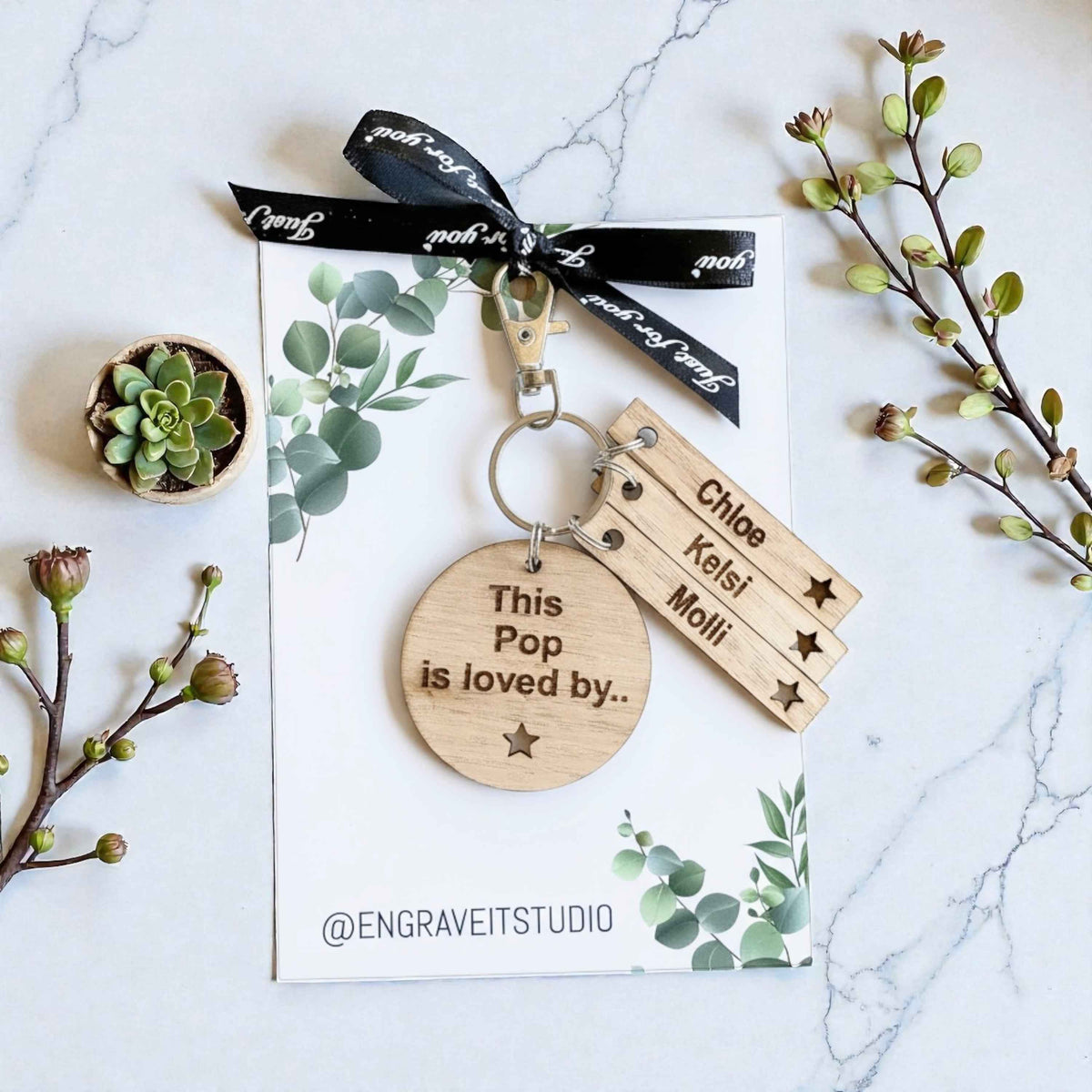 Personalised This Daddy is loved by.. key ring