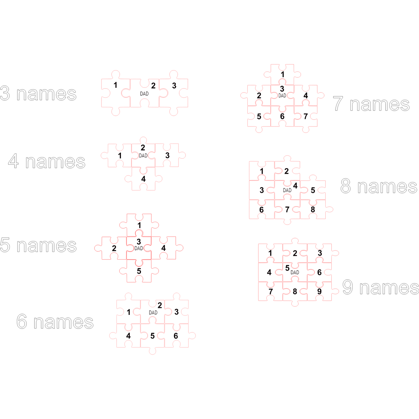 Personalised Dad frame Jigsaw black frame Father's day gift