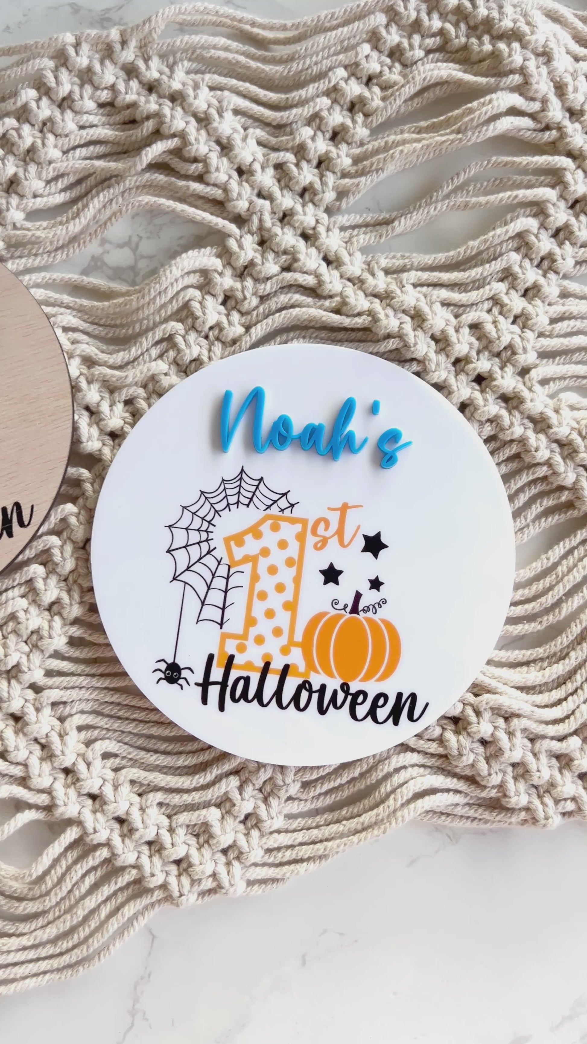 My First Halloween 3D Baby's Personalised plaque sign