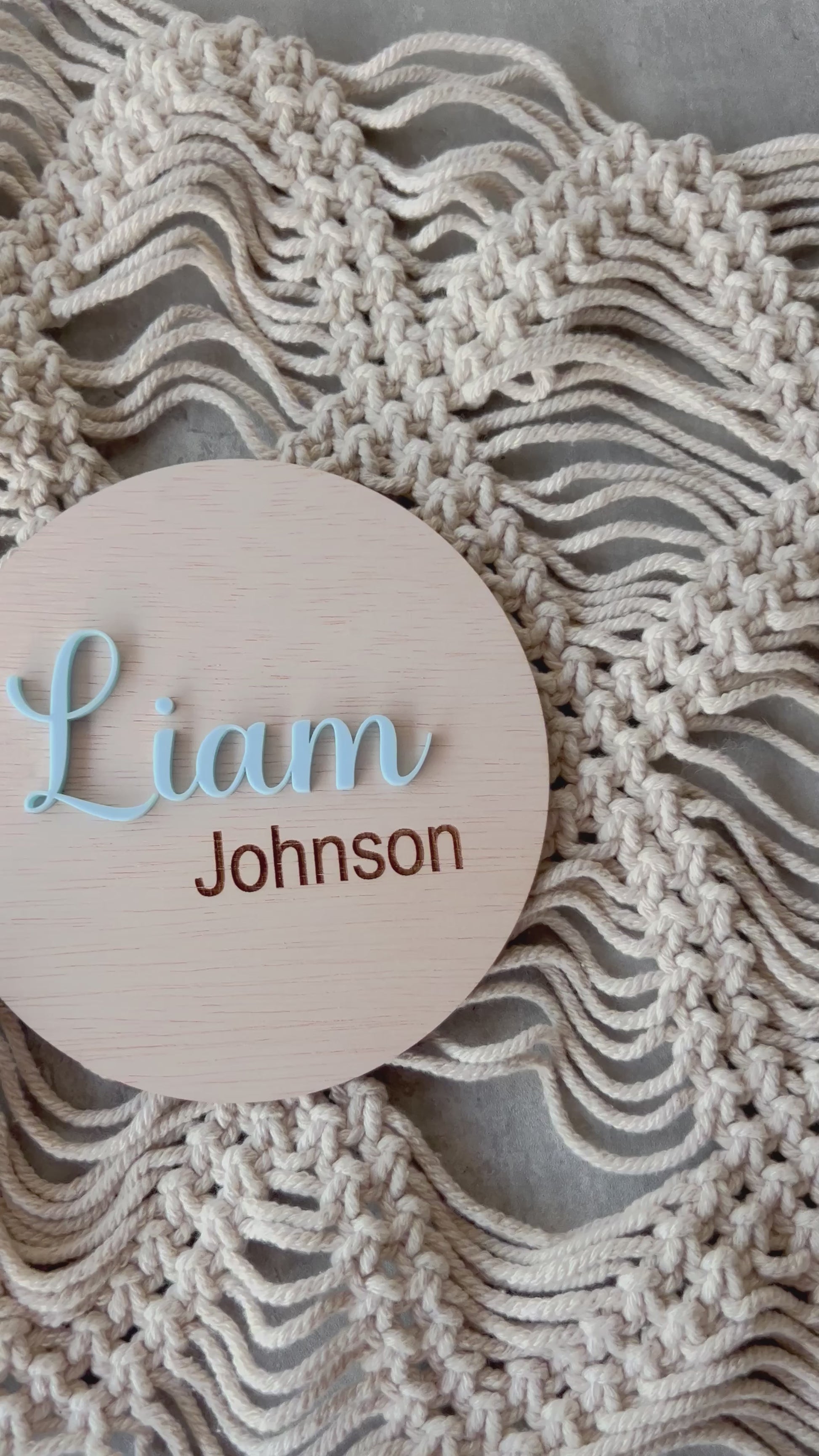 Birth Name Plaque Announcement | Photo Prop | Nursery decoration