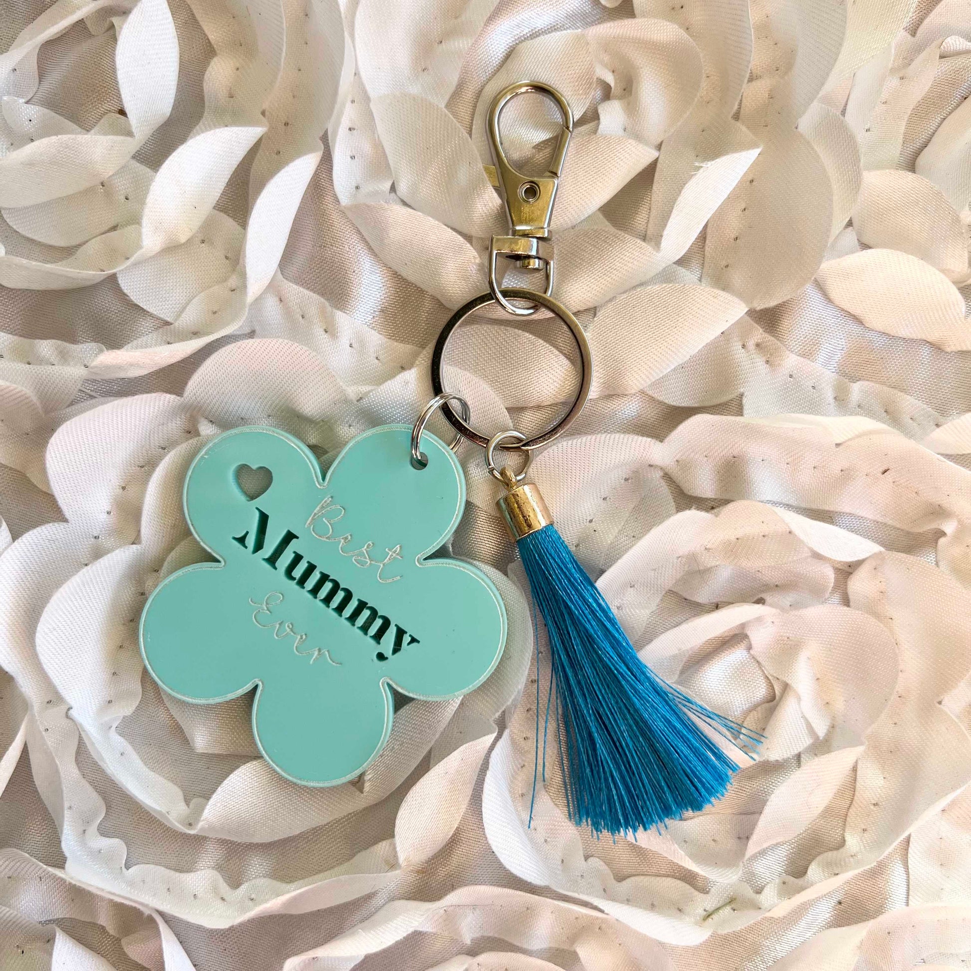 Mum flower Acrylic Key ring Best mum / nan Ever