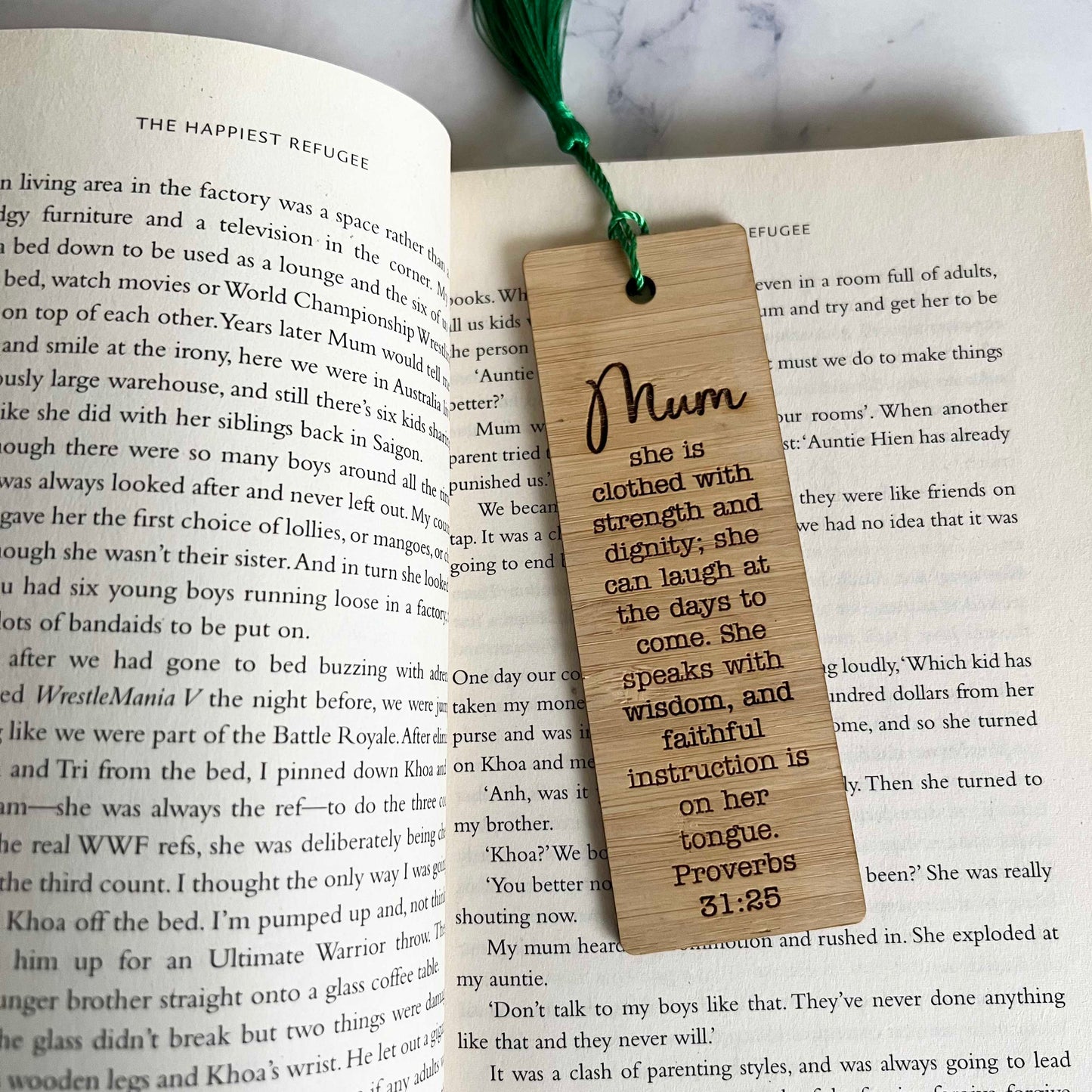 Mum Wooden Bamboo Bookmark