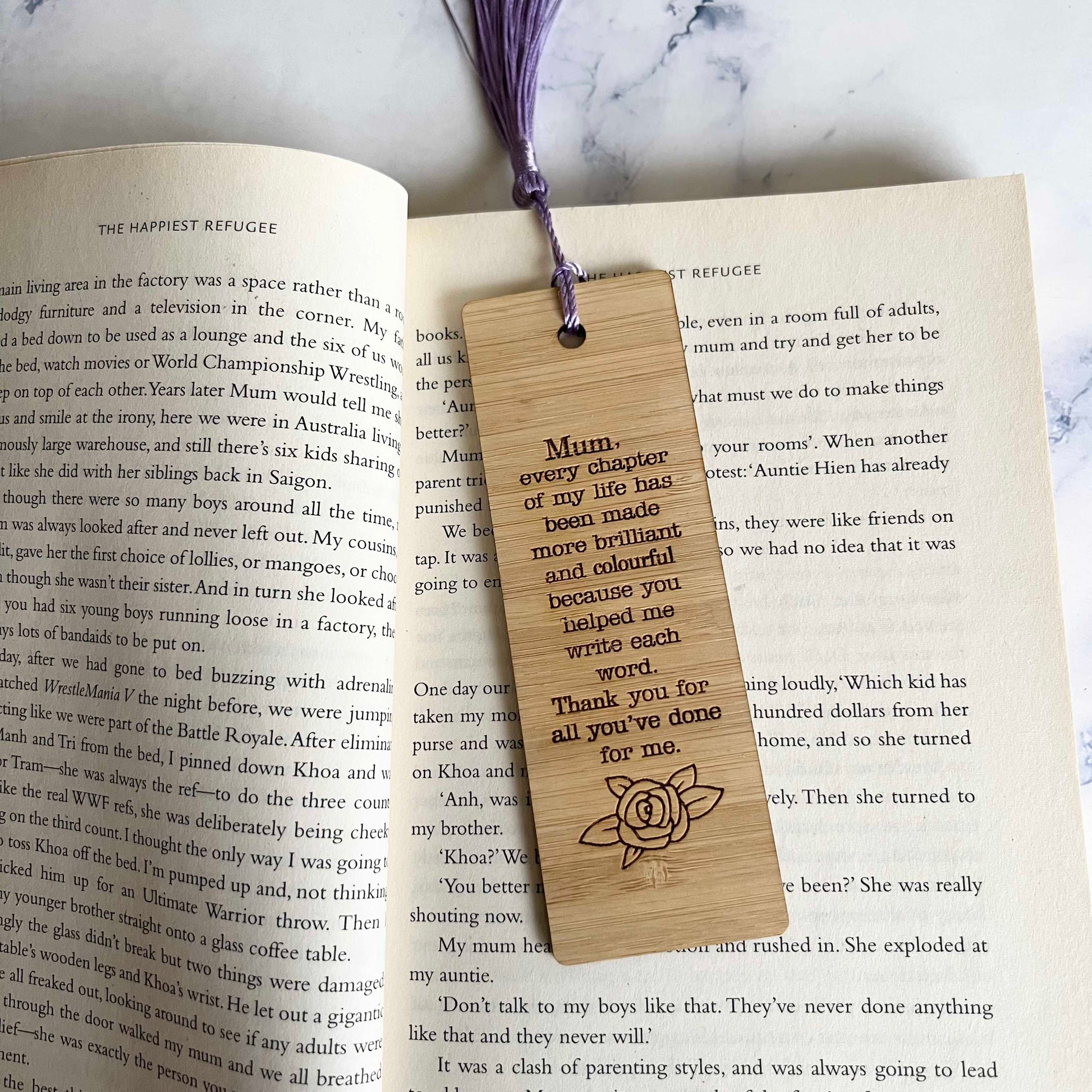 Mum Wooden Bamboo Bookmark