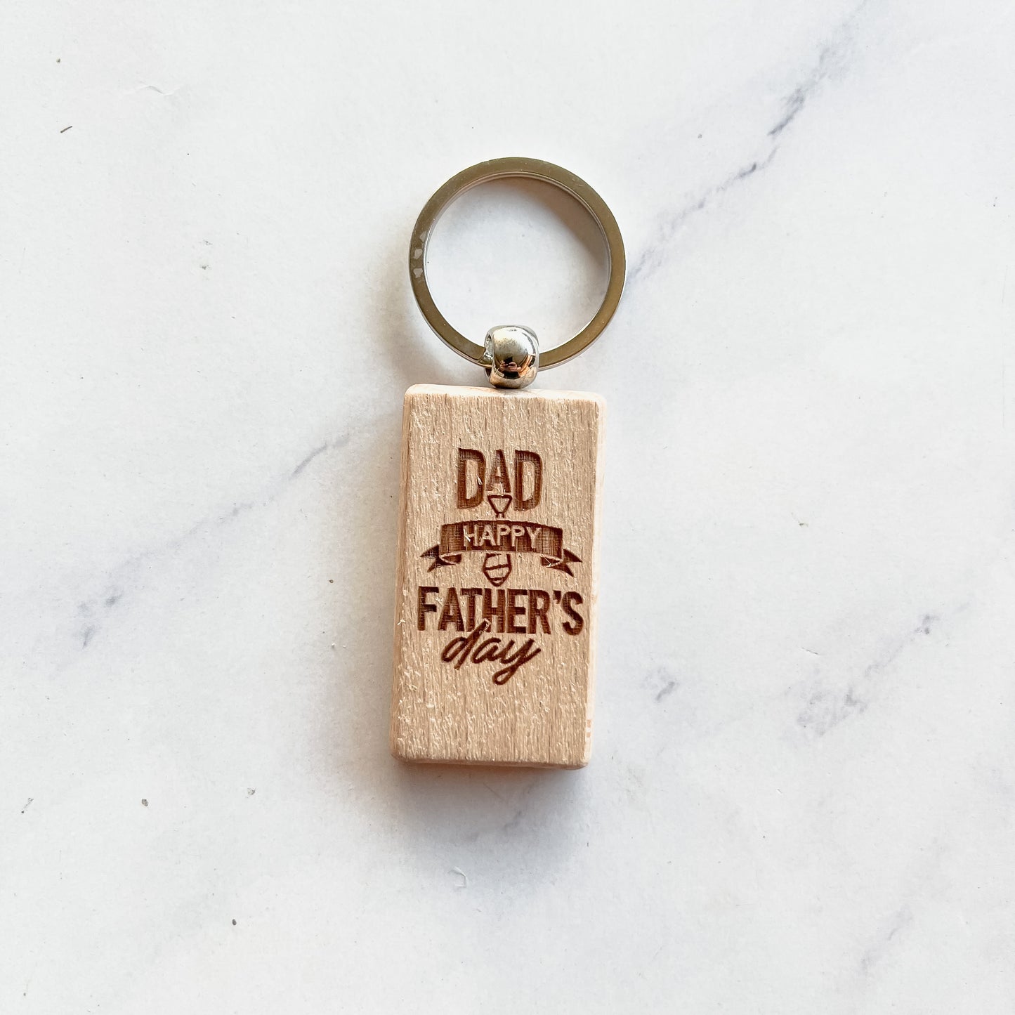 Wooden Key ring for Dad Rectangle