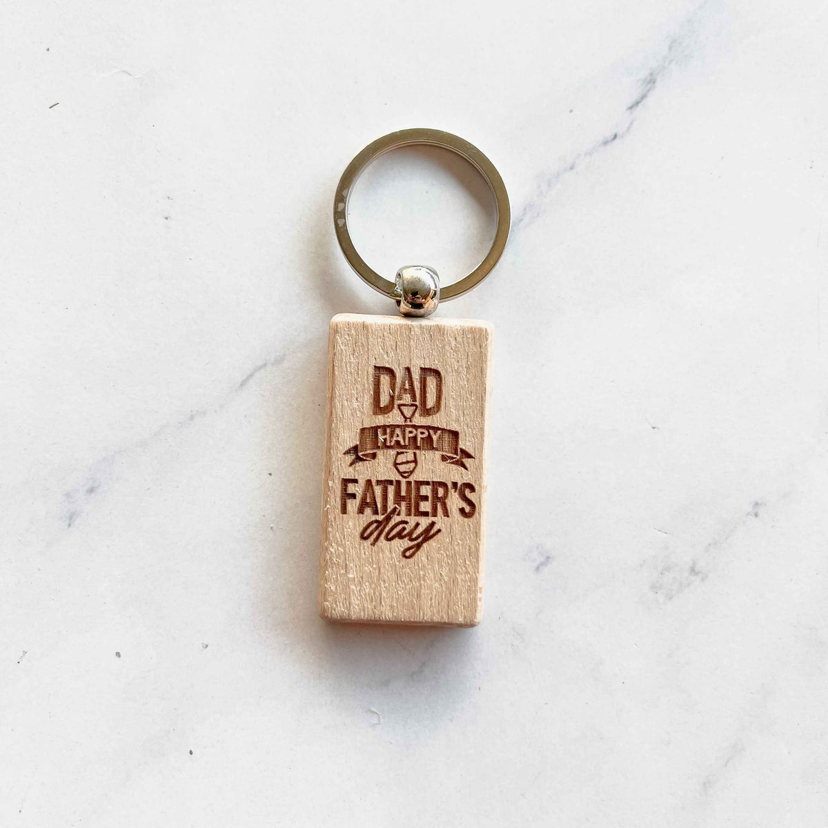 Wooden Key ring for Dad Rectangle