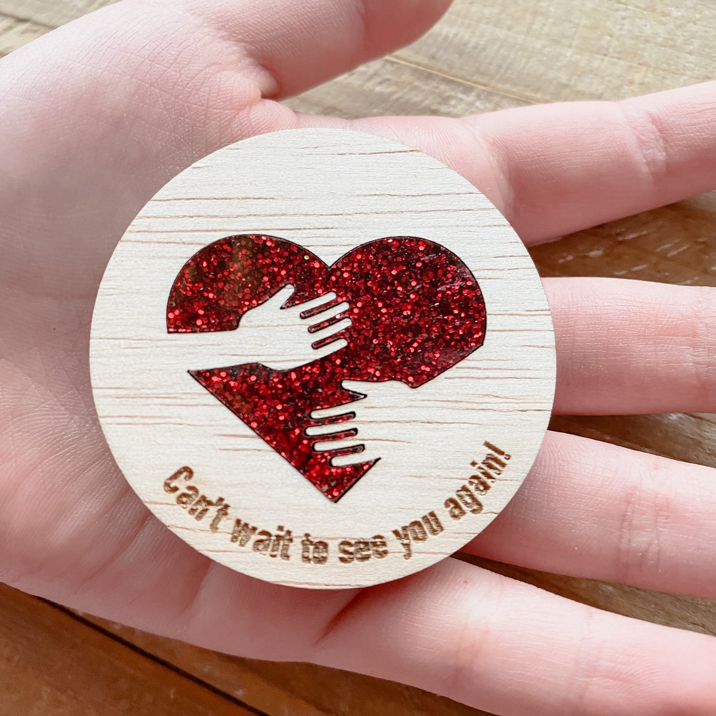 Wooden Pocket hug Isolation token