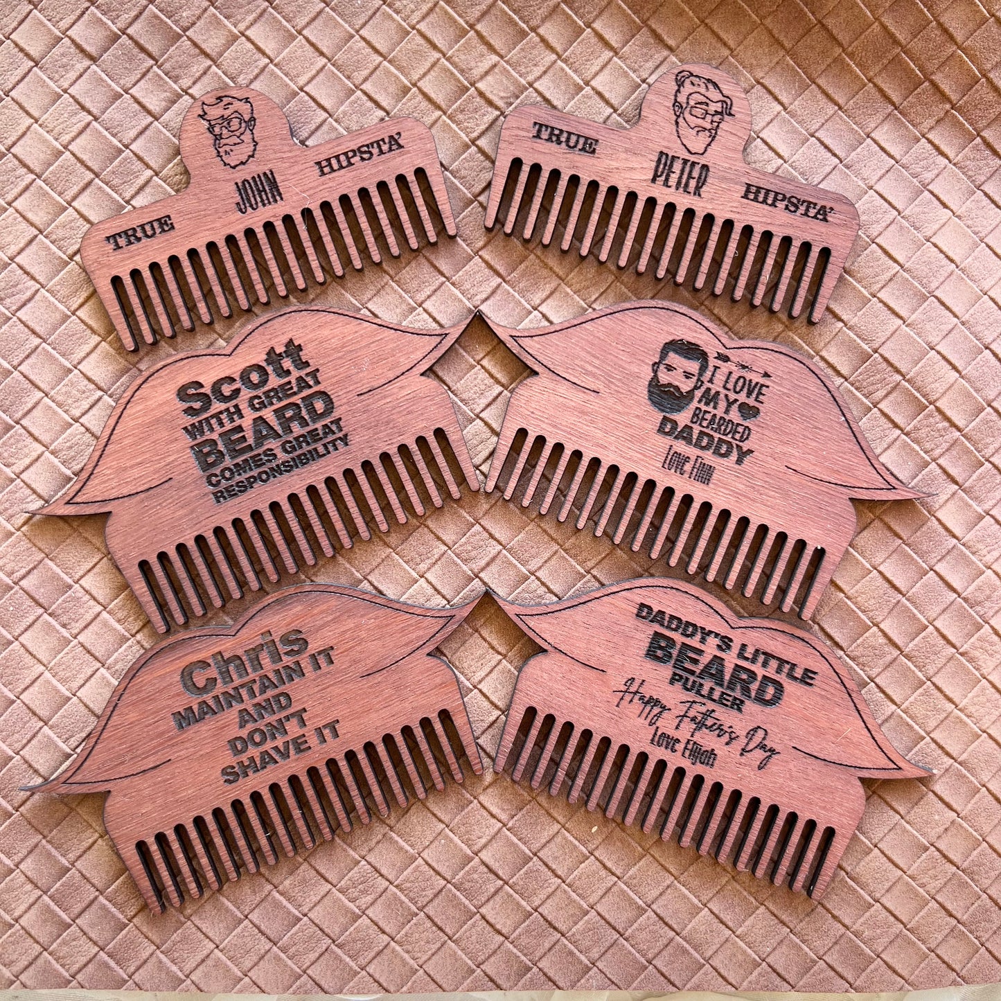 Personalised beard and moustache comb