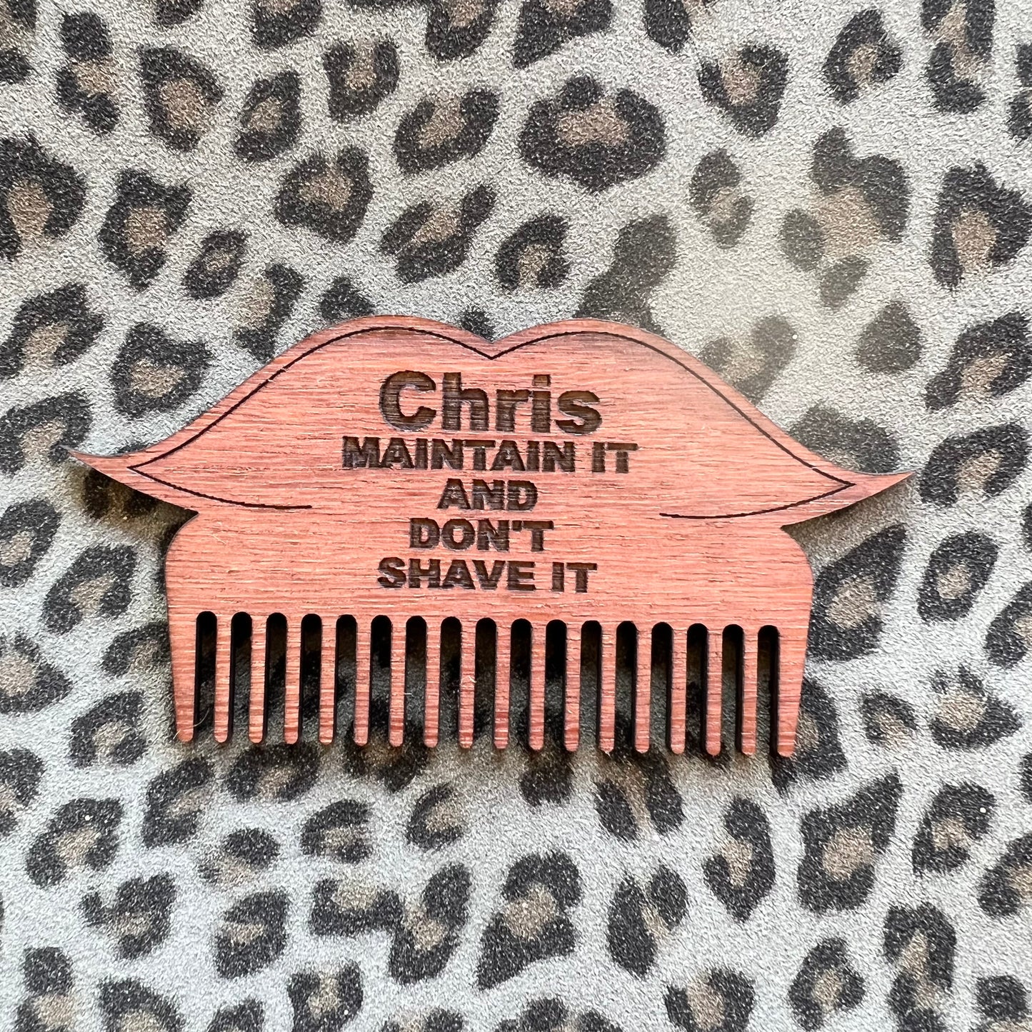 Personalised beard and moustache comb