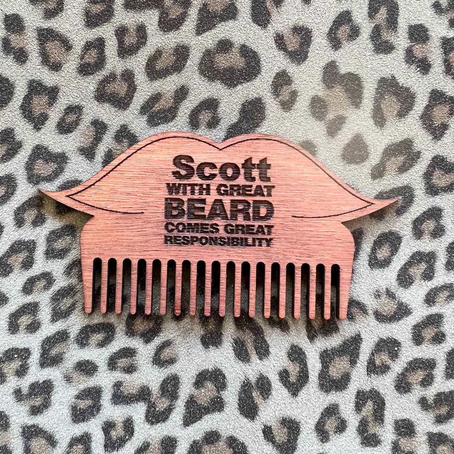 Personalised beard and moustache comb