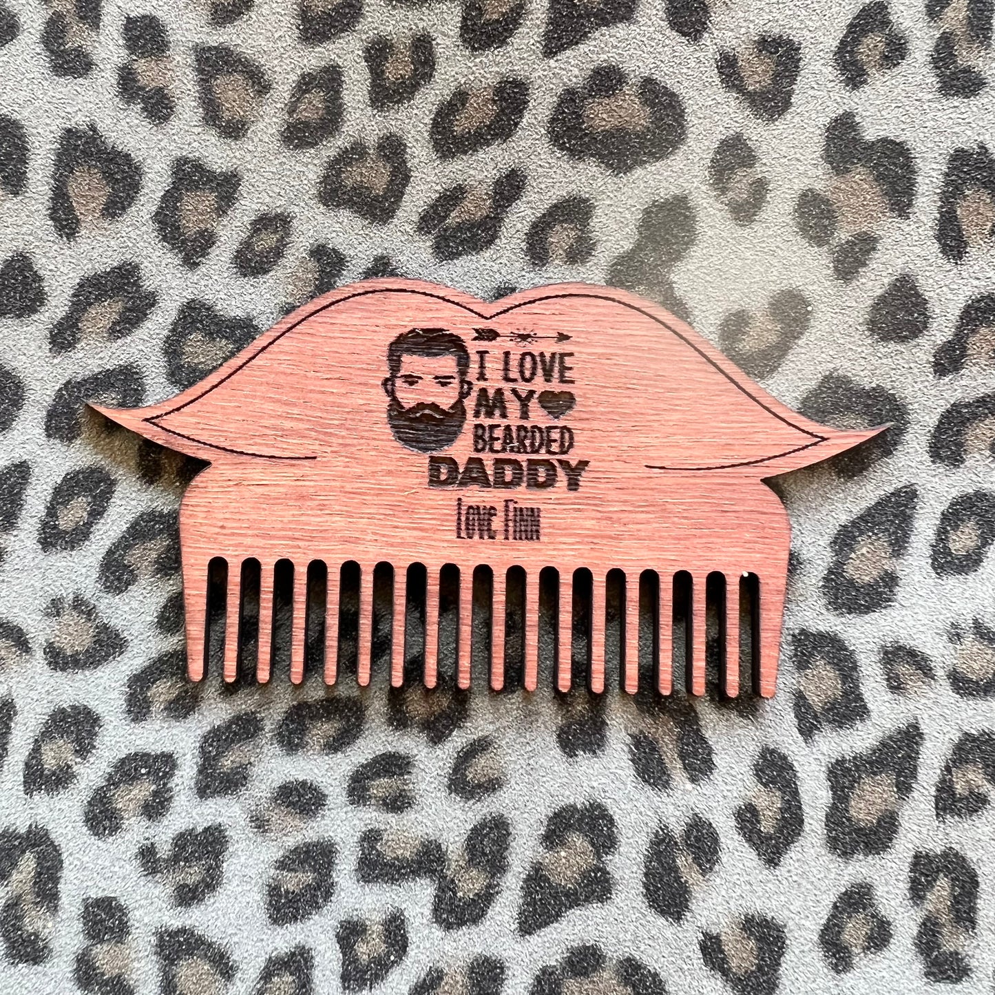Personalised beard and moustache comb