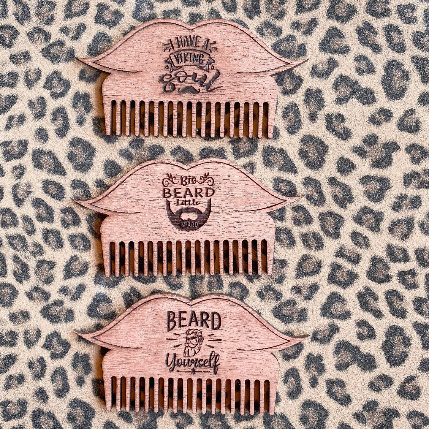 Personalised beard and moustache comb
