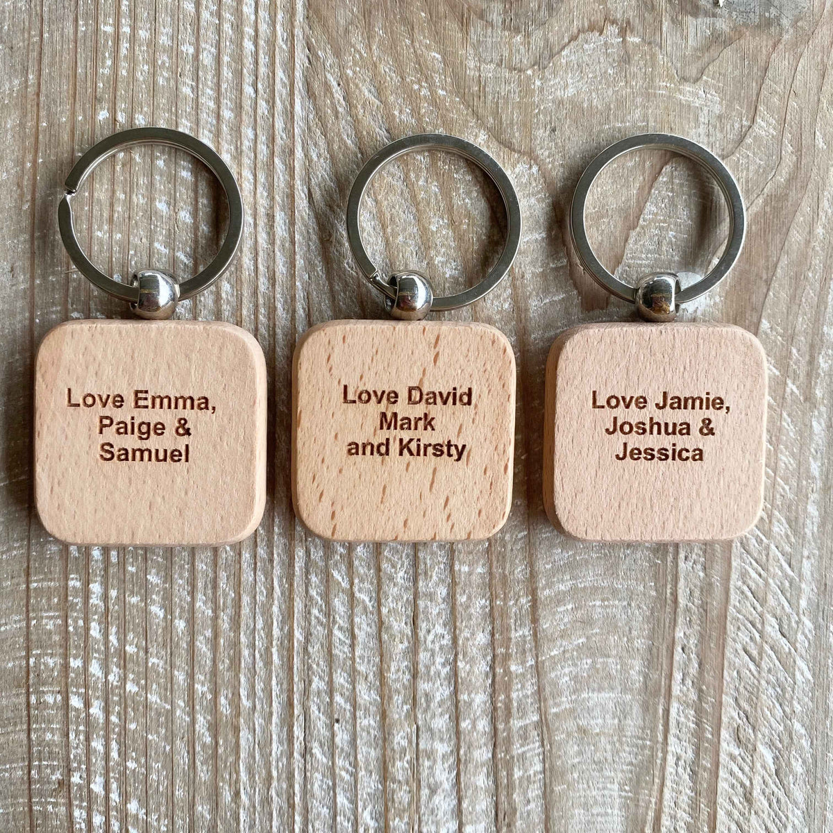Personalised Wooden Key ring for mum/nan