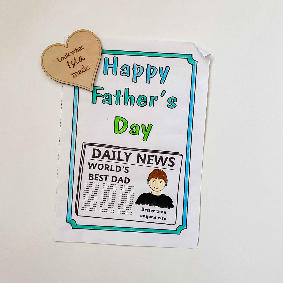 Kids Personalised Fridge Artwork Magnet Heart shape Look what I made