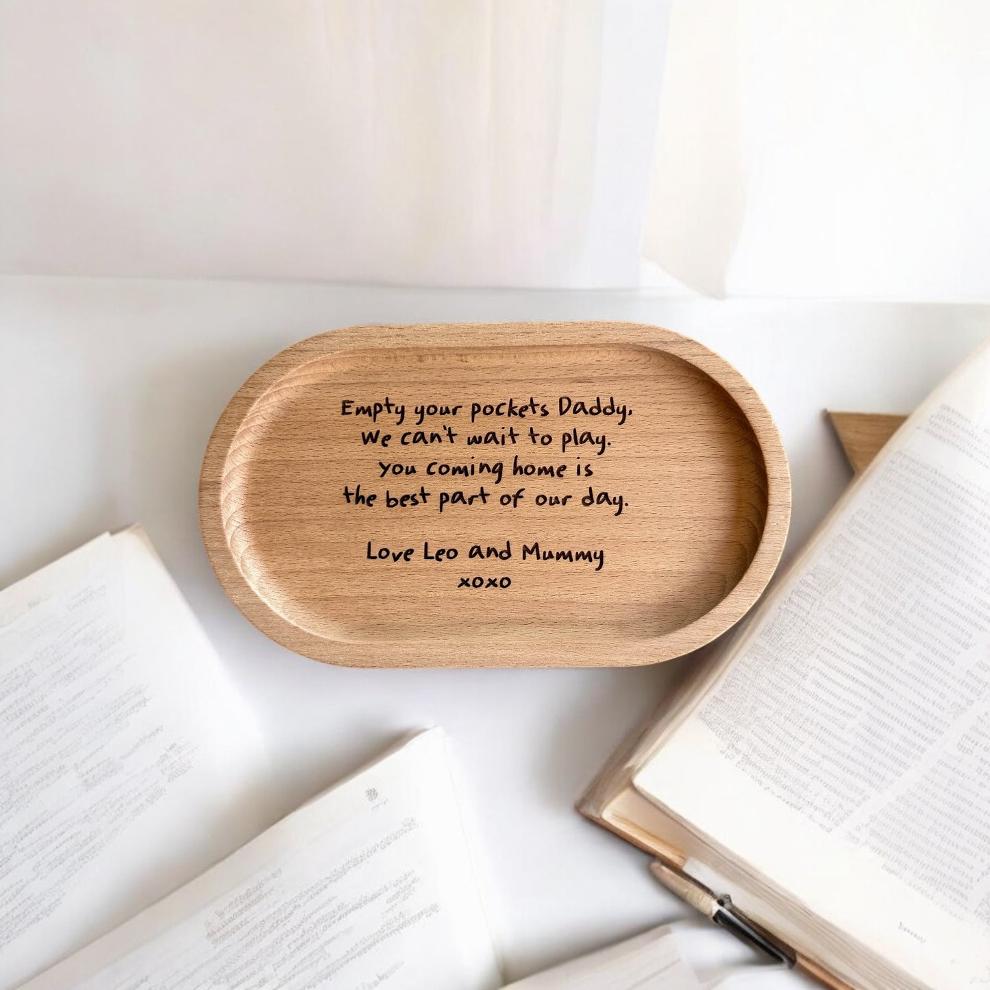 Personalised Bamboo Daddy's Key Tray | Wallet tray | Father's Day | gifts for dad | gifts for grandpa | Engraved | Custom