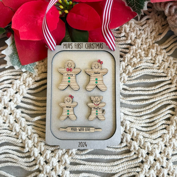 Family Christmas Gingerbread ornament cooking pan