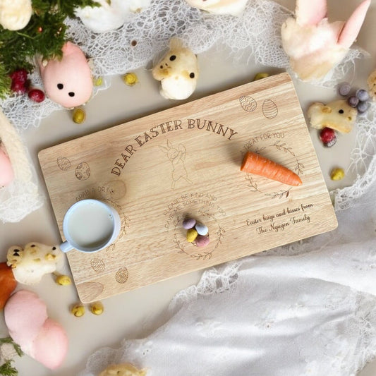 Double Sided Personalised Engraved Easter and Santa Wooden treat Board