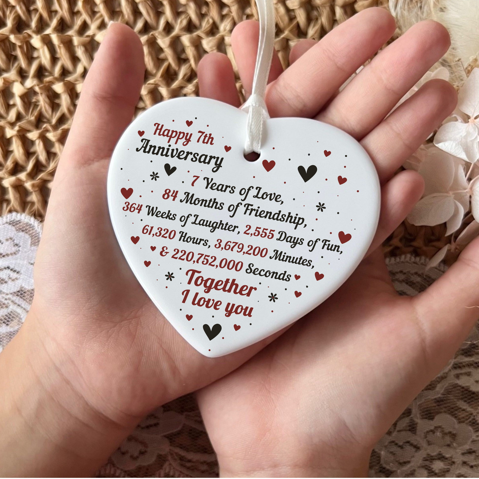 7th Anniversary
Seventh anniversary
heart keepsake
