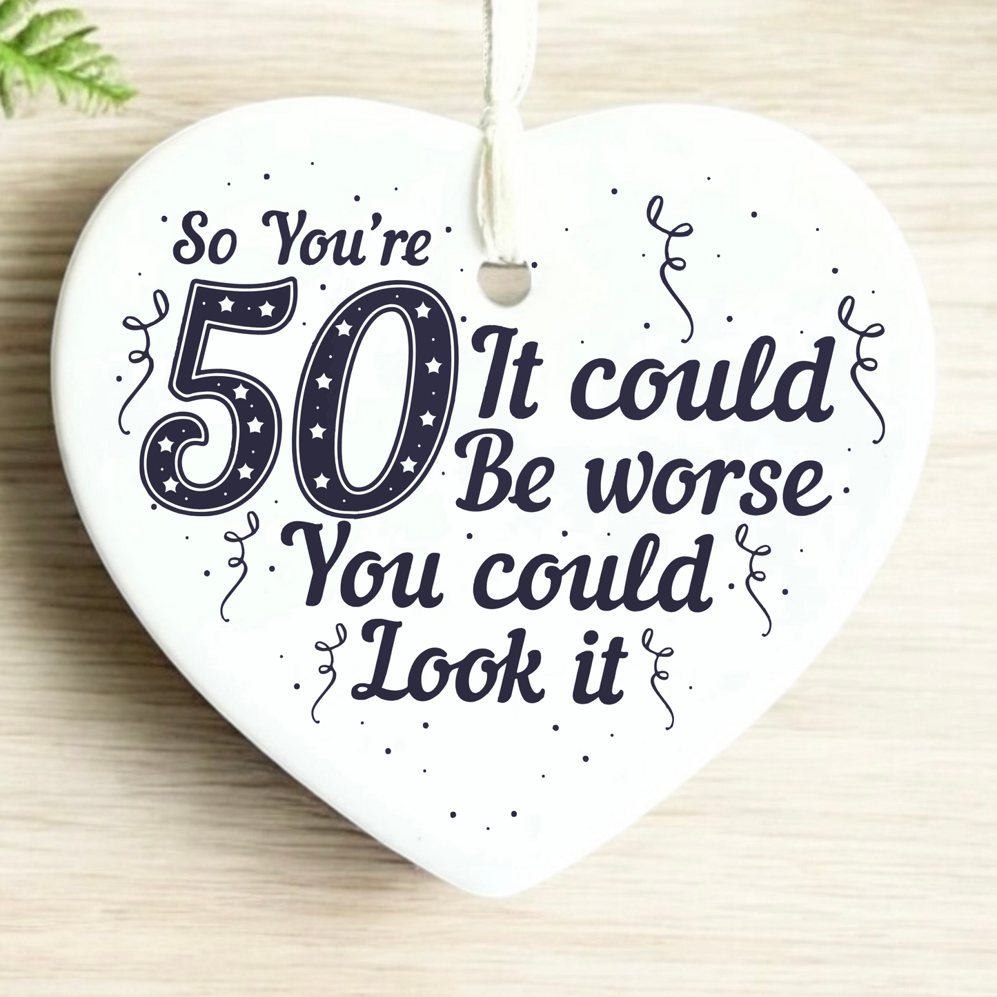 50th Birthday, Ceramic Heart Keepsake, Milestone Celebration, Unique Gift Idea, Personalised Keepsake, Special Occasion Gift, Heartfelt Present, Cherished Memory, Golden Jubilee, Thoughtful Gesture, Love and Friendship, Timeless Treasure, Birthday Gifts, Keepsake Ornament, Fifty, 50th