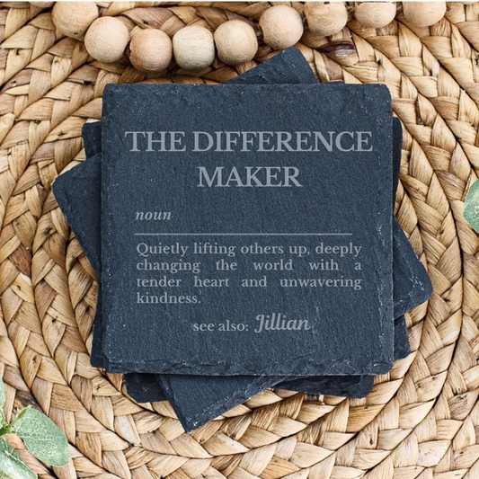 Personalised Difference Maker Slate Plaque | Custom Colleague & Teacher Gift