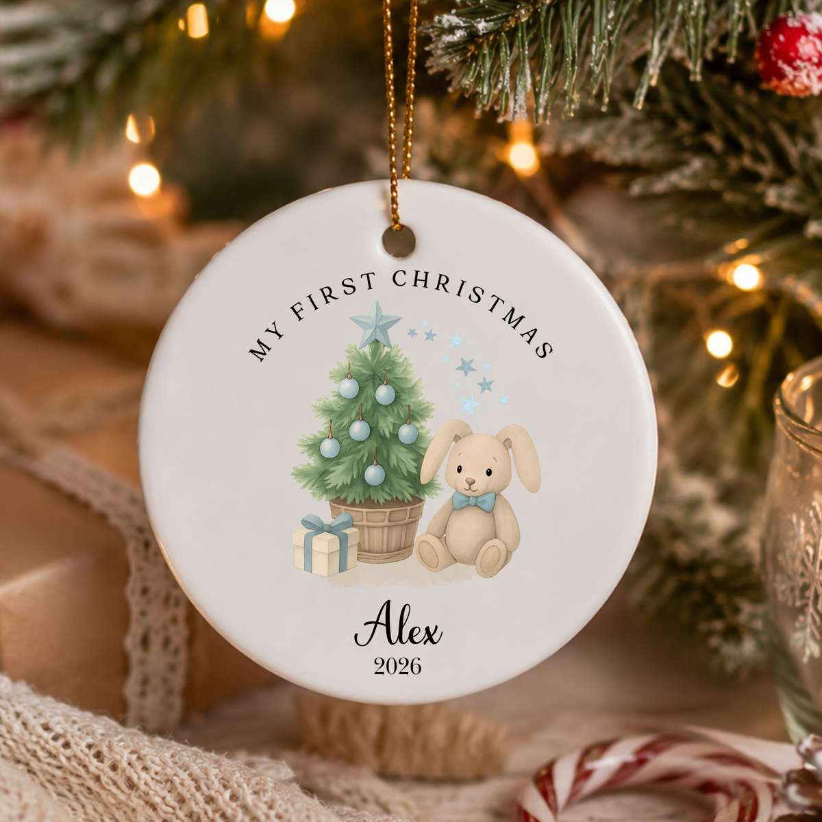 Personalised "My First Christmas" Christmas Tree and rabbit Ceramic Ornament | Custom Baby Keepsake Gift (Copy)
