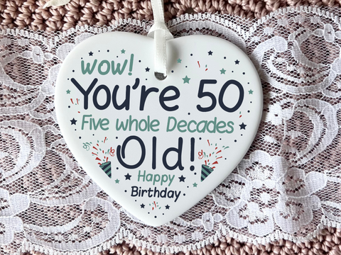 50th Birthday  
Ceramic Heart Keepsake  
Milestone Celebration  
Unique Gift Idea  
Personalized Keepsake  
Special Occasion Gift  
Heartfelt Present  
Cherished Memory  
Golden Jubilee  
Thoughtful Gesture  
Love and Friendship  
Timeless Treasure  
Birthday Gifts  
Keepsake Ornament
50th
fifty