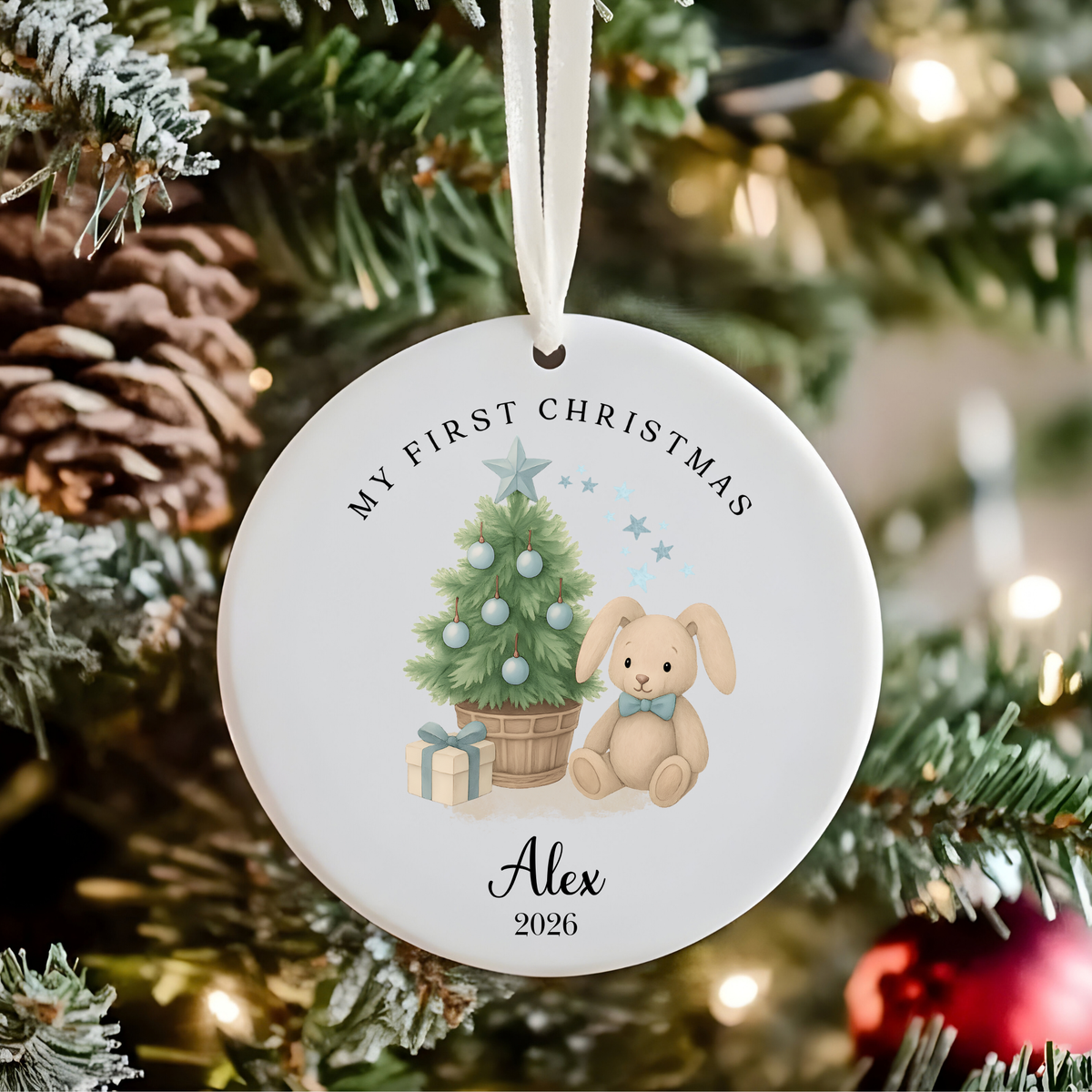 Personalised "My First Christmas" Christmas Tree and rabbit Ceramic Ornament | Custom Baby Keepsake Gift (Copy)