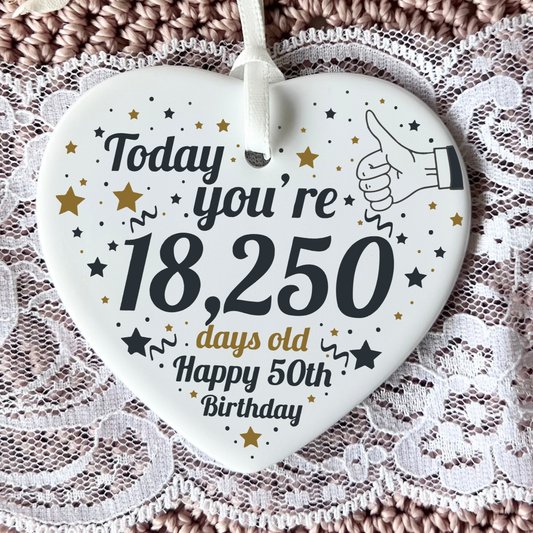 50th Birthday  
Ceramic Heart Keepsake  
Milestone Celebration  
Unique Gift Idea  
Personalized Keepsake  
Special Occasion Gift  
Heartfelt Present  
Cherished Memory  
Golden Jubilee  
Birthday Gifts  
Keepsake Ornament
50th
fifty