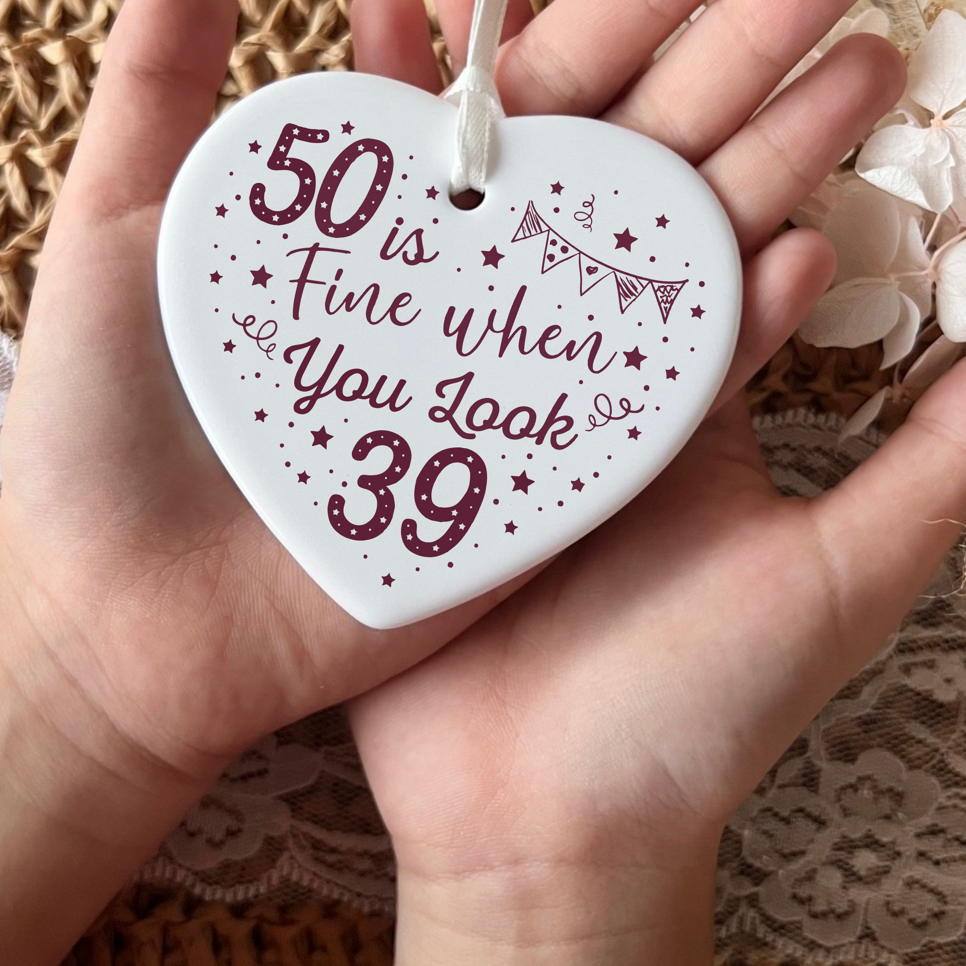 50th Birthday  
Ceramic Heart Keepsake  
Milestone Celebration  
Unique Gift Idea  
Personalized Keepsake  
Special Occasion Gift  
Heartfelt Present  
Cherished Memory  
Golden Jubilee  
Birthday Gifts  
Keepsake Ornament
50th
fifty