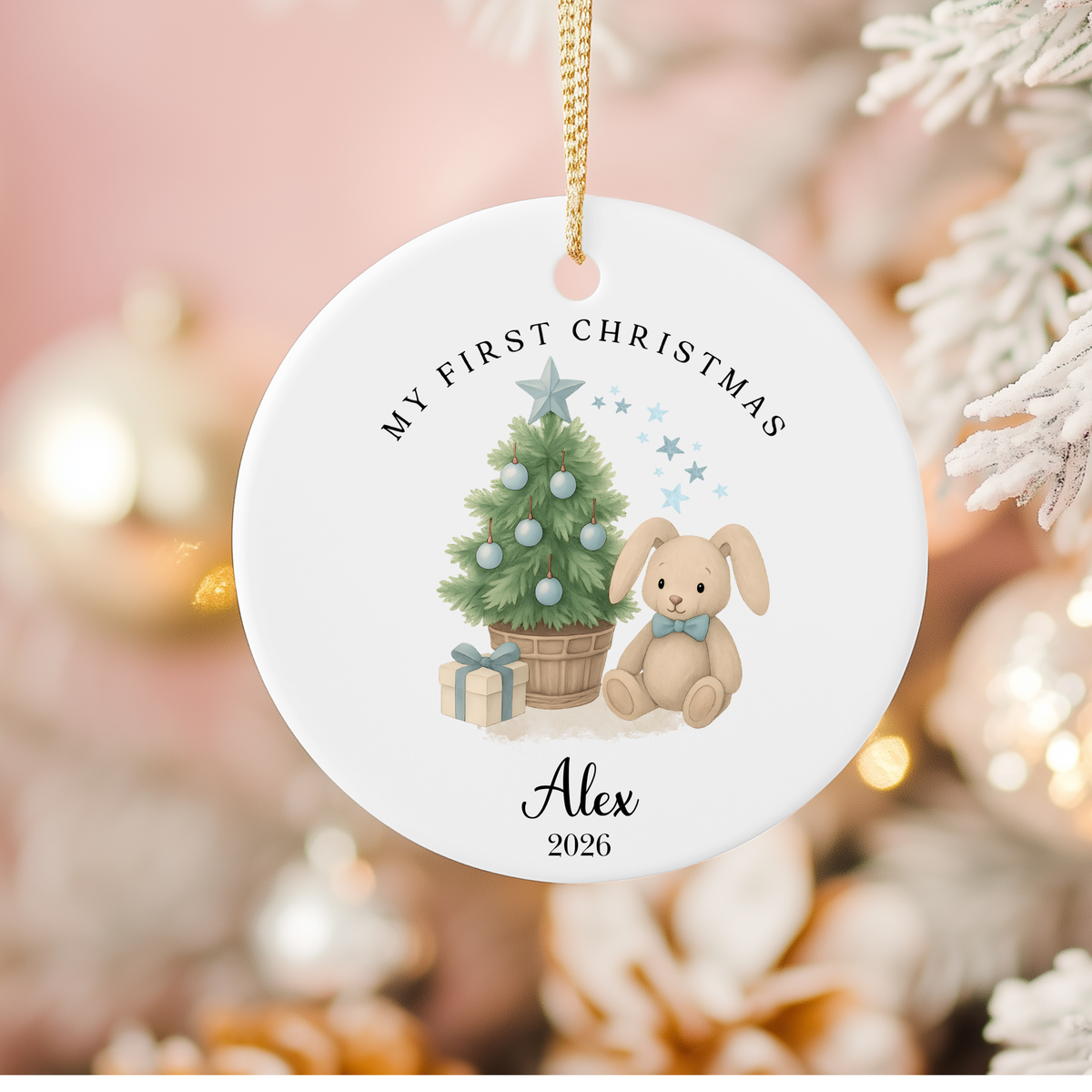 Personalised "My First Christmas" Christmas Tree and rabbit Ceramic Ornament | Custom Baby Keepsake Gift (Copy)