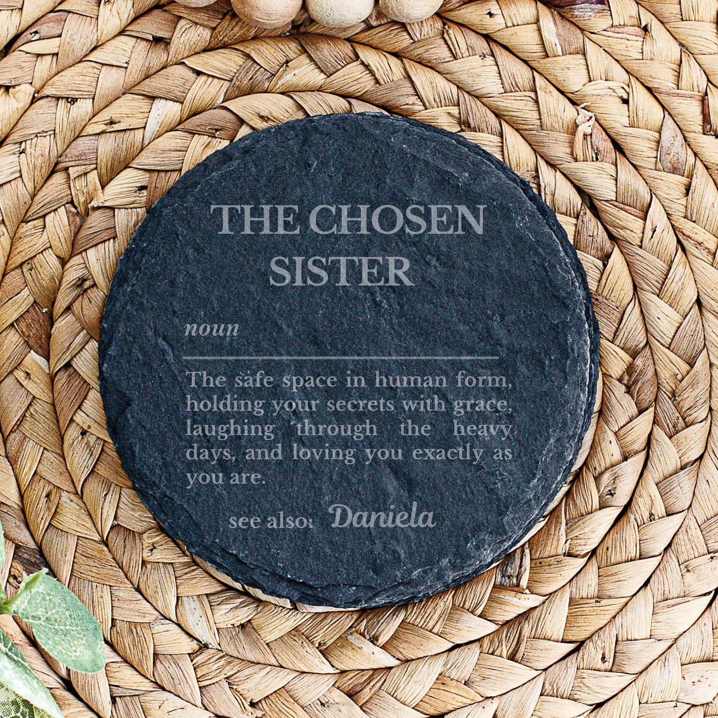 Personalised Chosen Sister Slate Plaque | Custom Best Friend & Soul Sister Gift