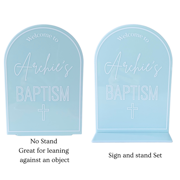 Baptism Welcome Table Sign Acrylic Personalised