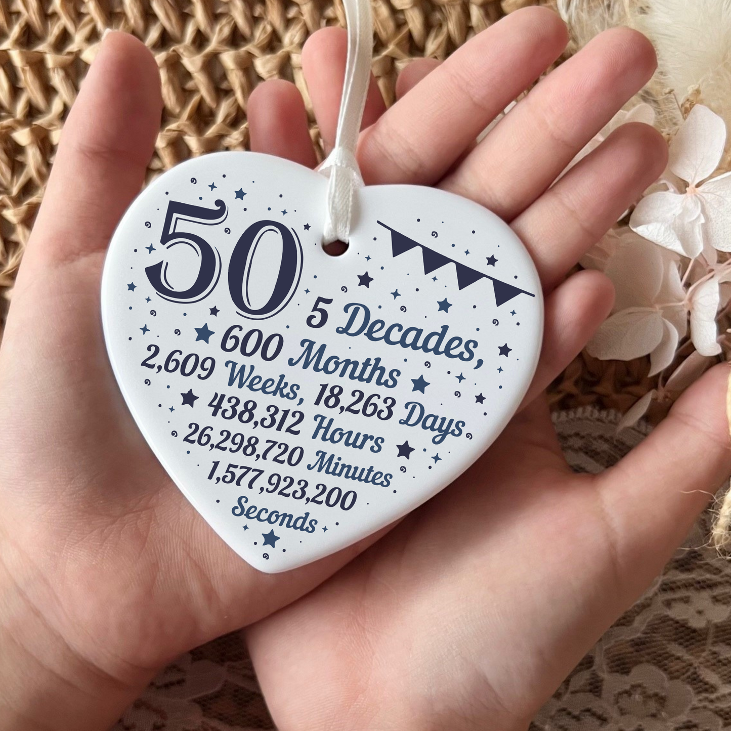 50th Birthday  
Ceramic Heart Keepsake  
Milestone Celebration  
Unique Gift Idea  
Personalized Keepsake  
Special Occasion Gift  
Heartfelt Present  
Cherished Memory  
Golden Jubilee  
Birthday Gifts  
Keepsake Ornament
50th
fifty