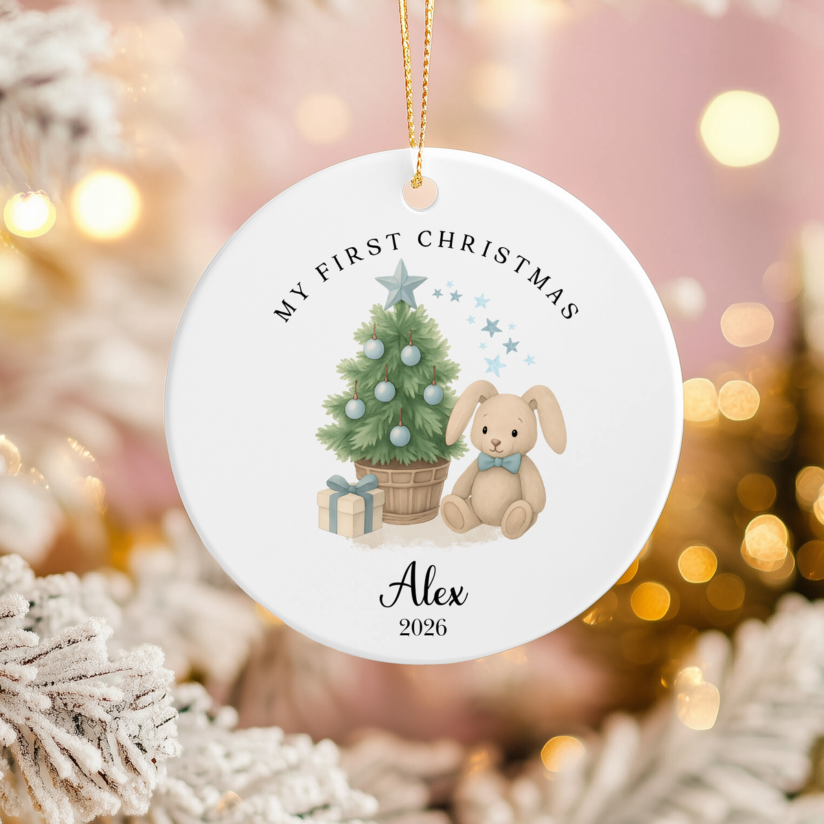 Personalised "My First Christmas" Christmas Tree and rabbit Ceramic Ornament | Custom Baby Keepsake Gift (Copy)